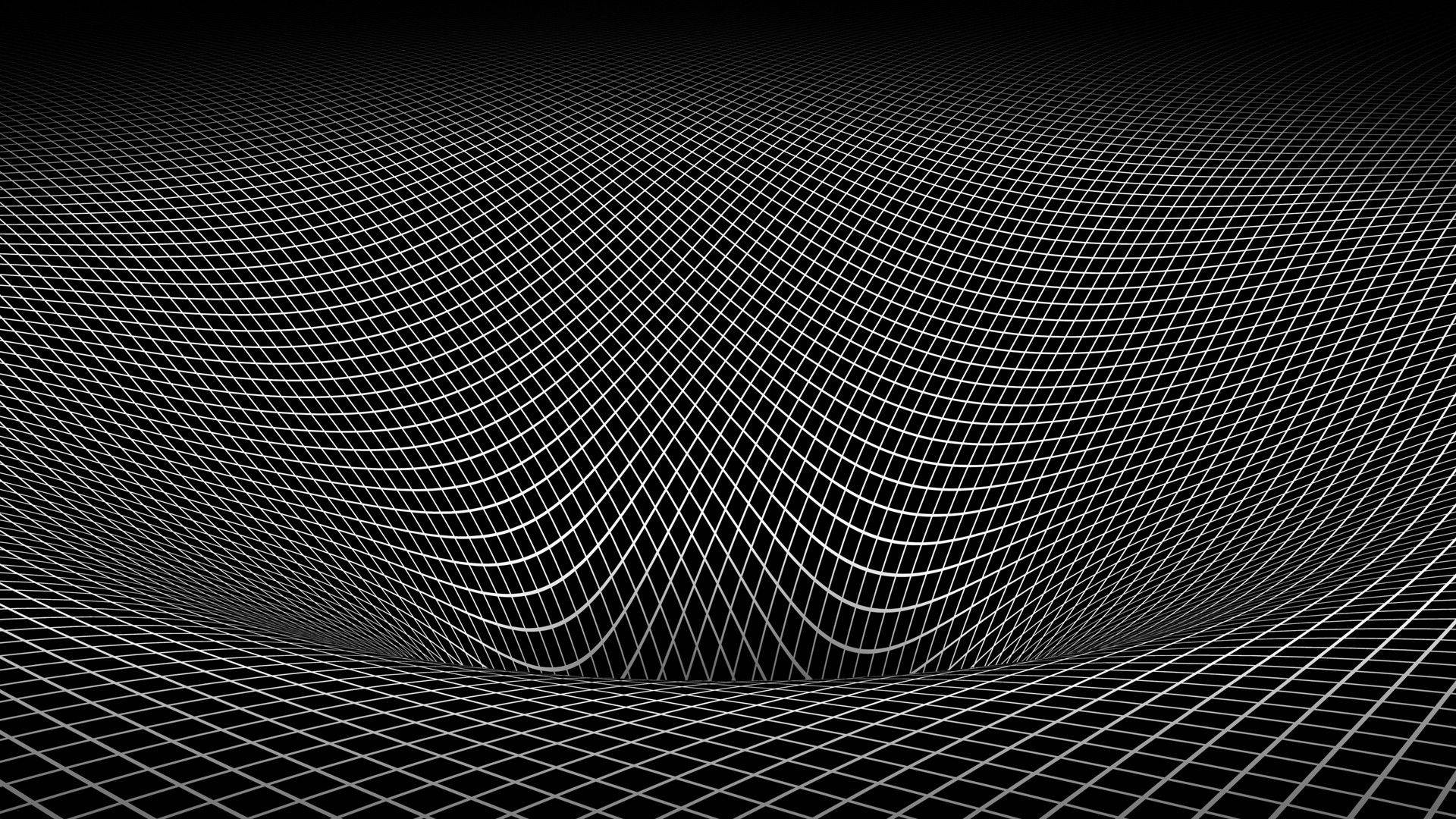 black 3d, optical illusion, digital grid, Full HD Desktop Wallpaper
