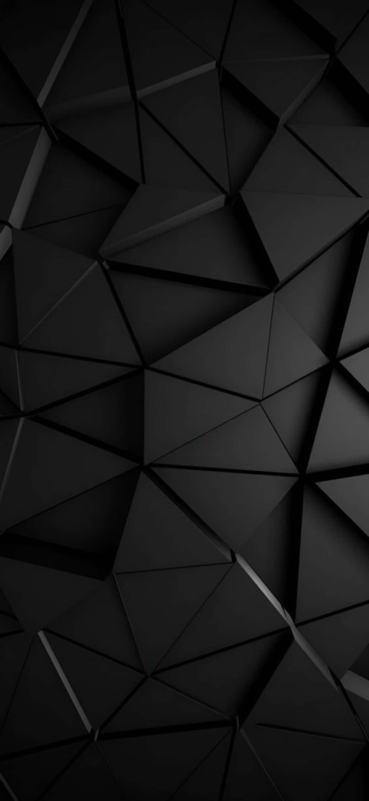 abstract black geometric pattern, monochromatic black, repeating pattern, Full HD Phone Wallpaper