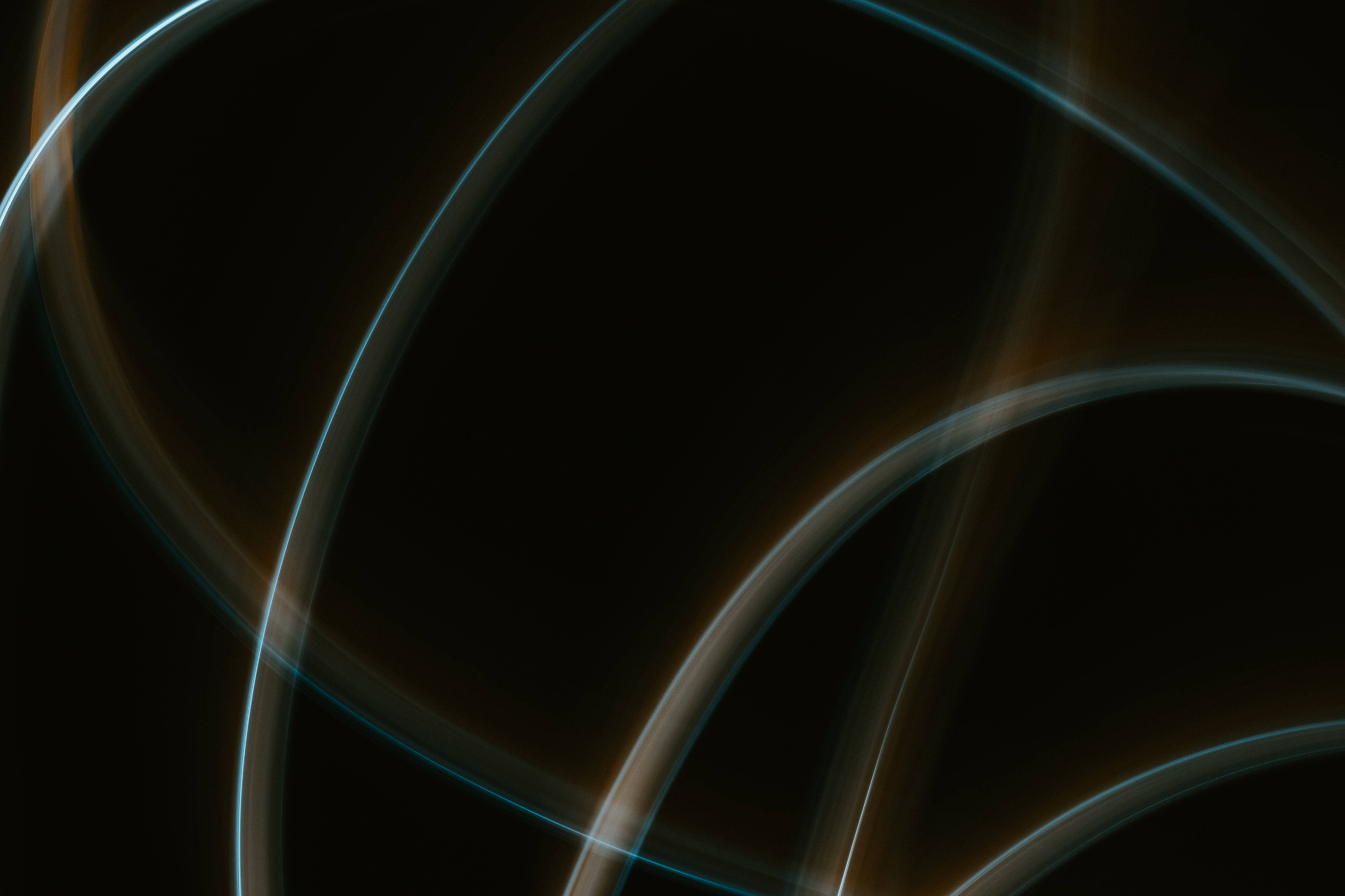 black abstract, teal, amber, 5K Desktop Wallpaper