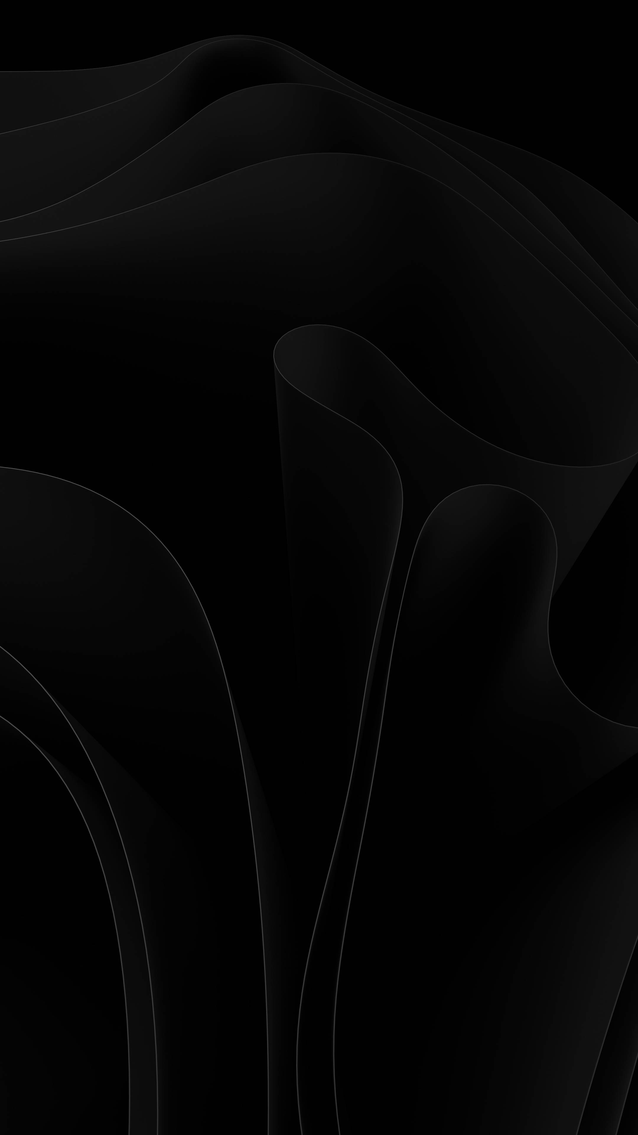 fabric edges, minimalist black phone, elegant black abstract waves, 4K Phone Wallpaper