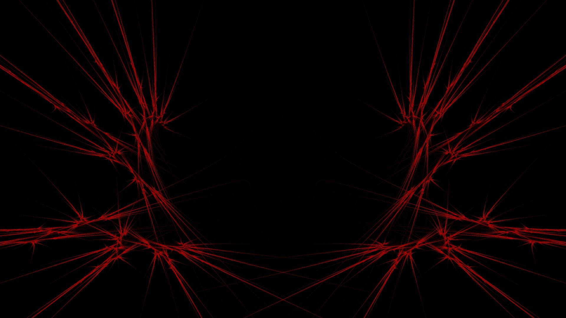 vibrant red, fractal lines, central points, Full HD Desktop Wallpaper
