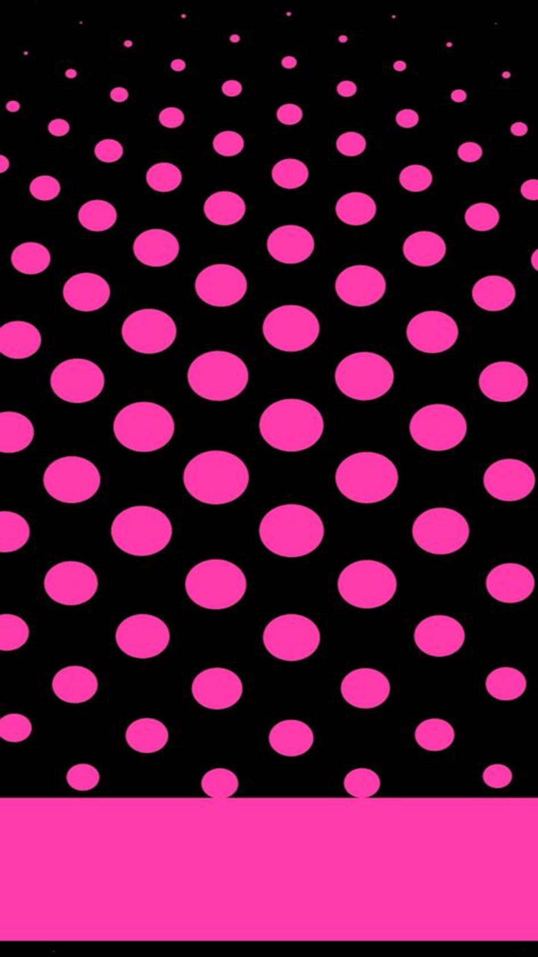 black, pink, polka dots, Full HD Phone Wallpaper