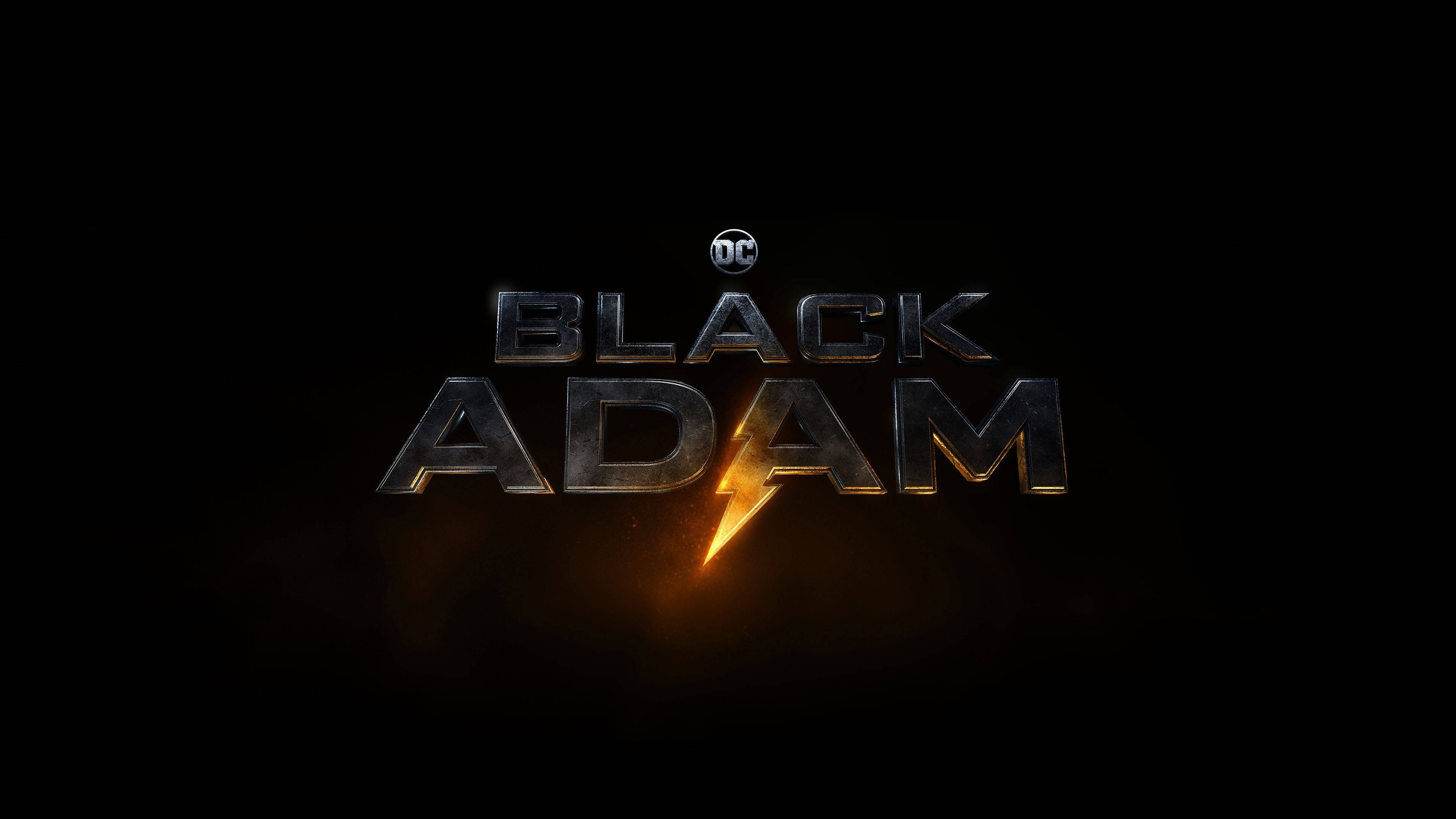 Black Adam, logo, glossy metallic, 4K Desktop Wallpaper