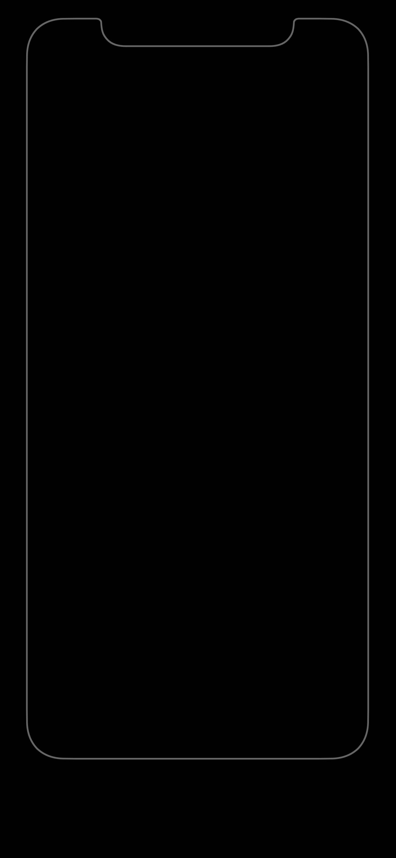 pure black, phone screen outline, notch, 2K Phone Wallpaper