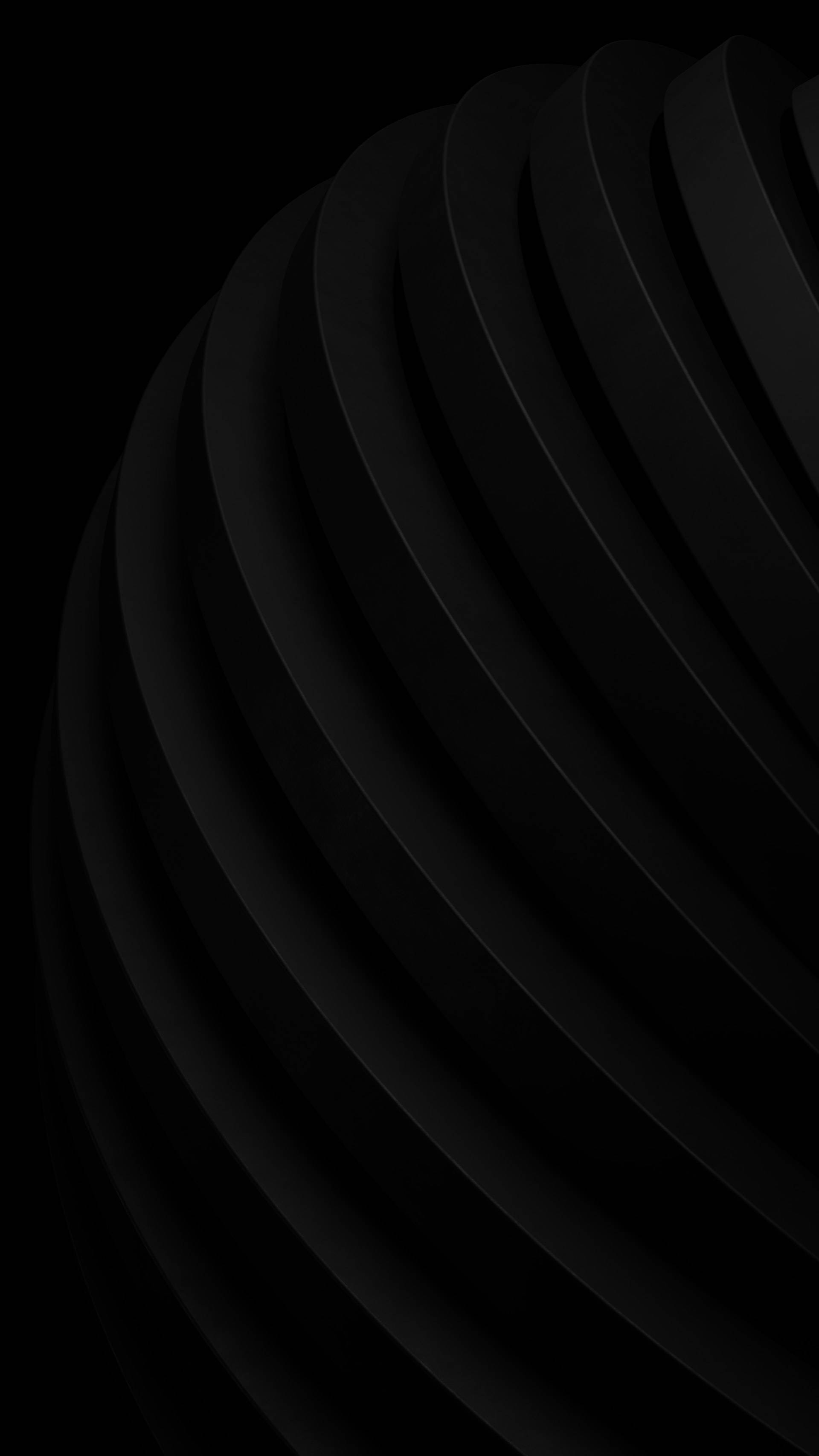abstract curved black aesthetic, minimalist abstract pattern, curved black ribbons, 2K Phone Wallpaper