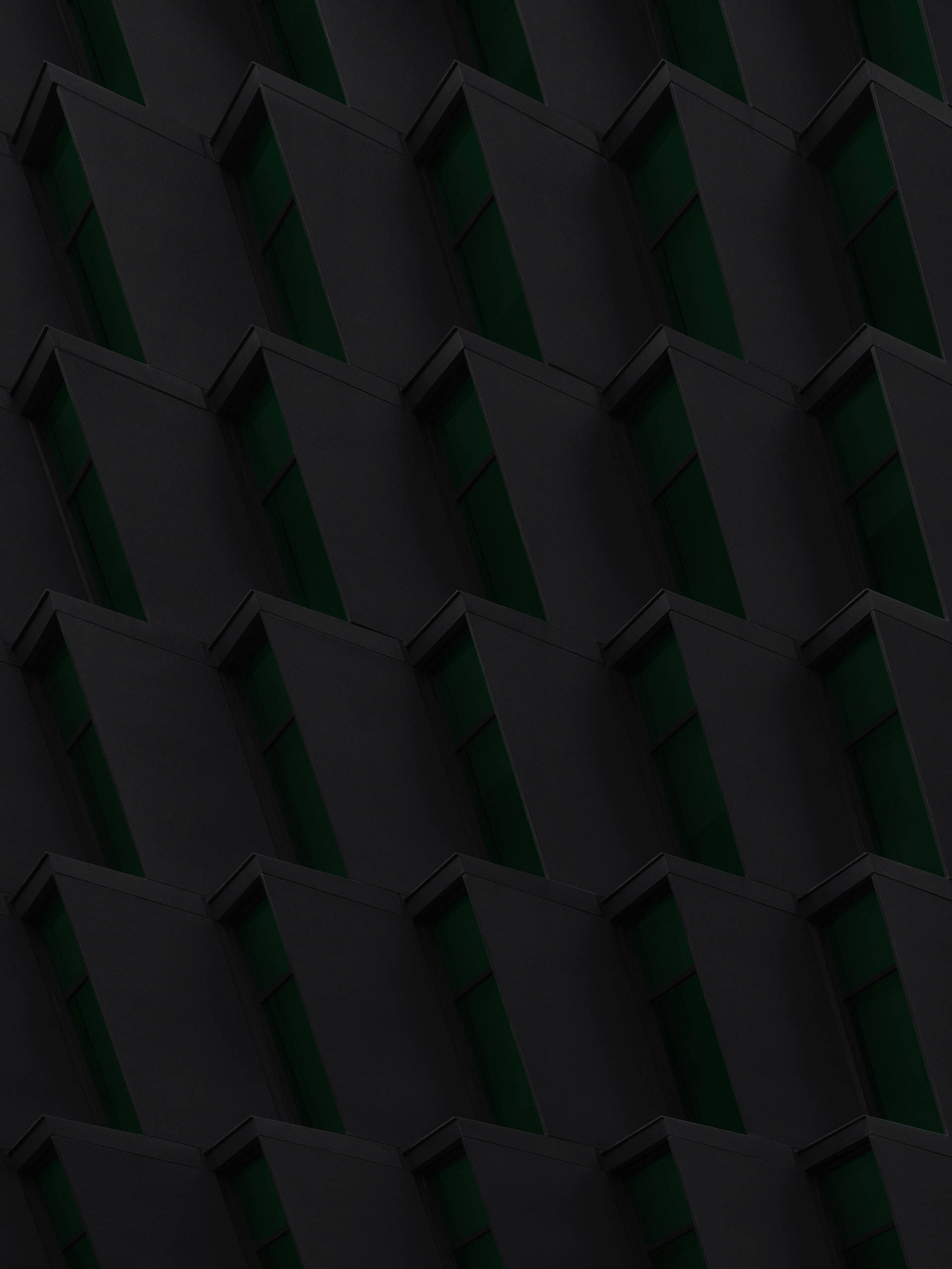 abstract black aesthetic tumblr iphone, dark gray panels, glowing green windows, 2K Phone Wallpaper