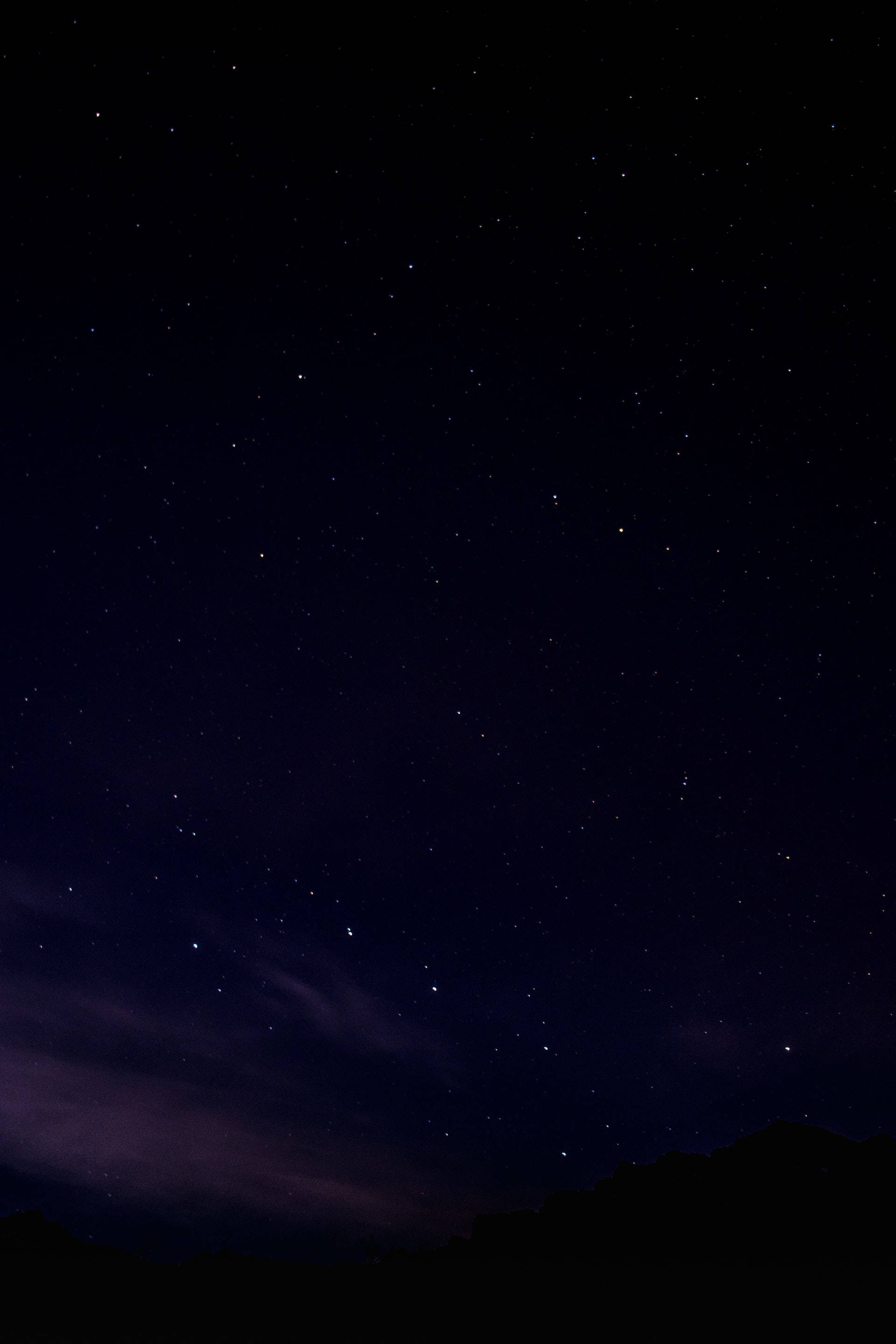 Purple Starry Sky, starry night sky, deep purple clouds, 2K Phone Wallpaper