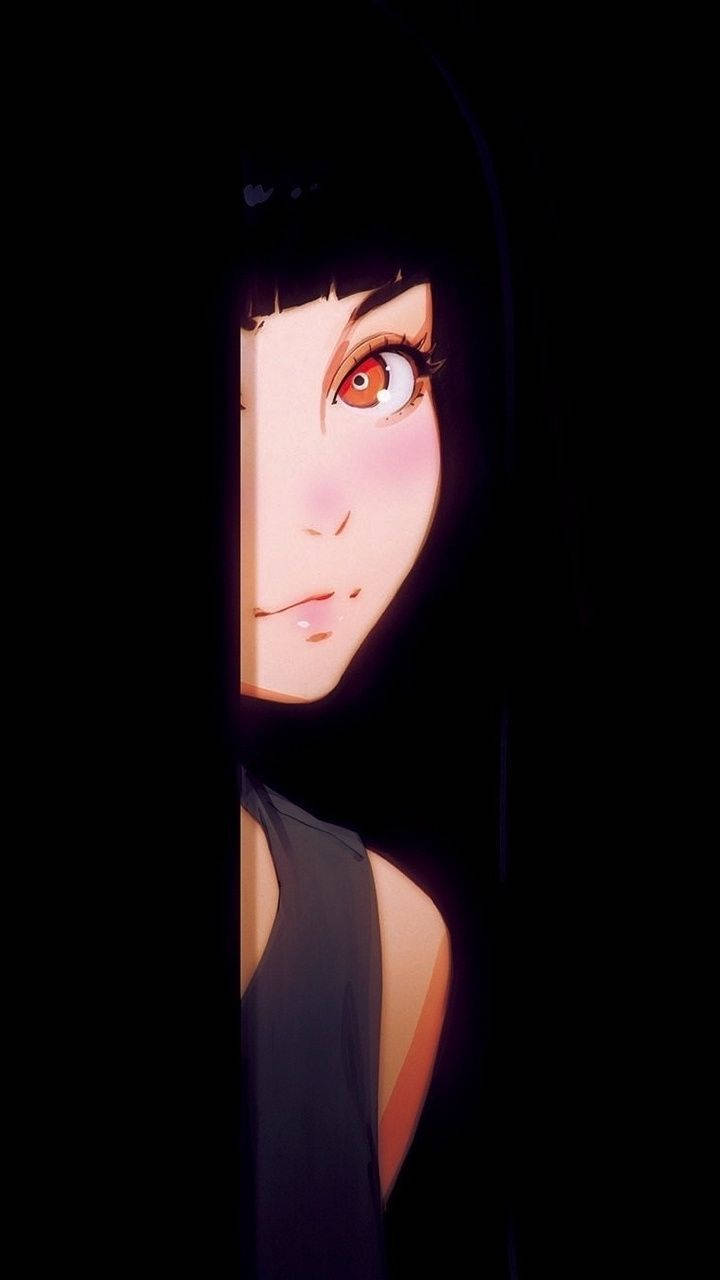 Black Aesthetic, anime, long hair girl, HD Phone Wallpaper