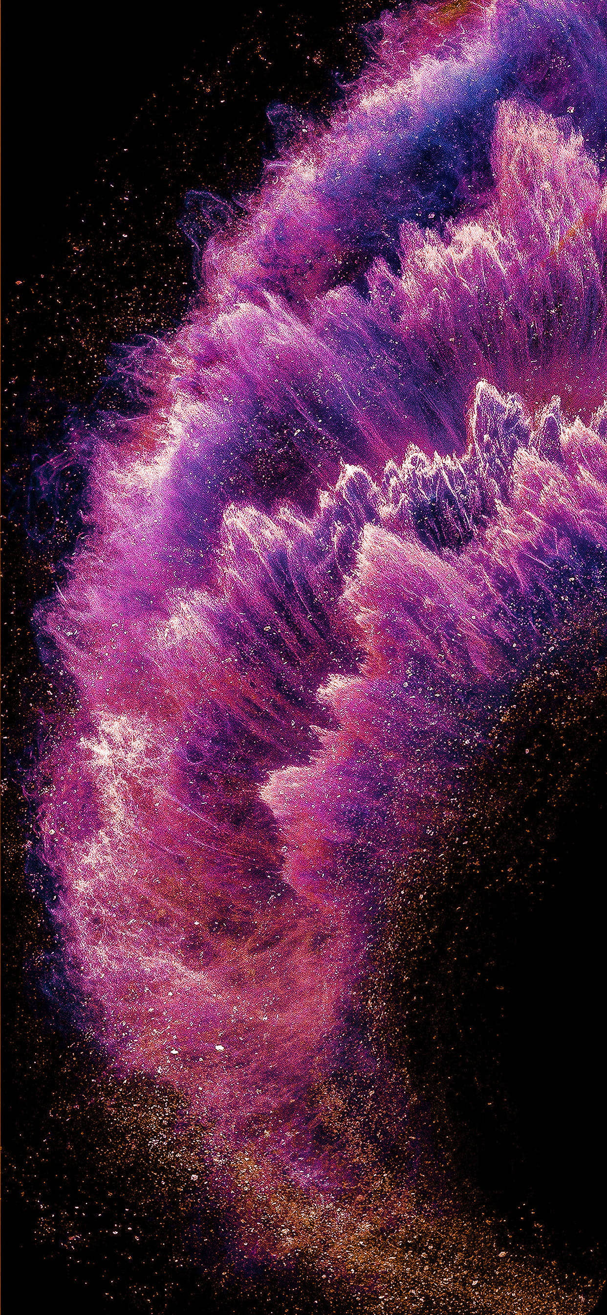 Black AMOLED, cosmic nebula, deep purples, 2K Phone Wallpaper