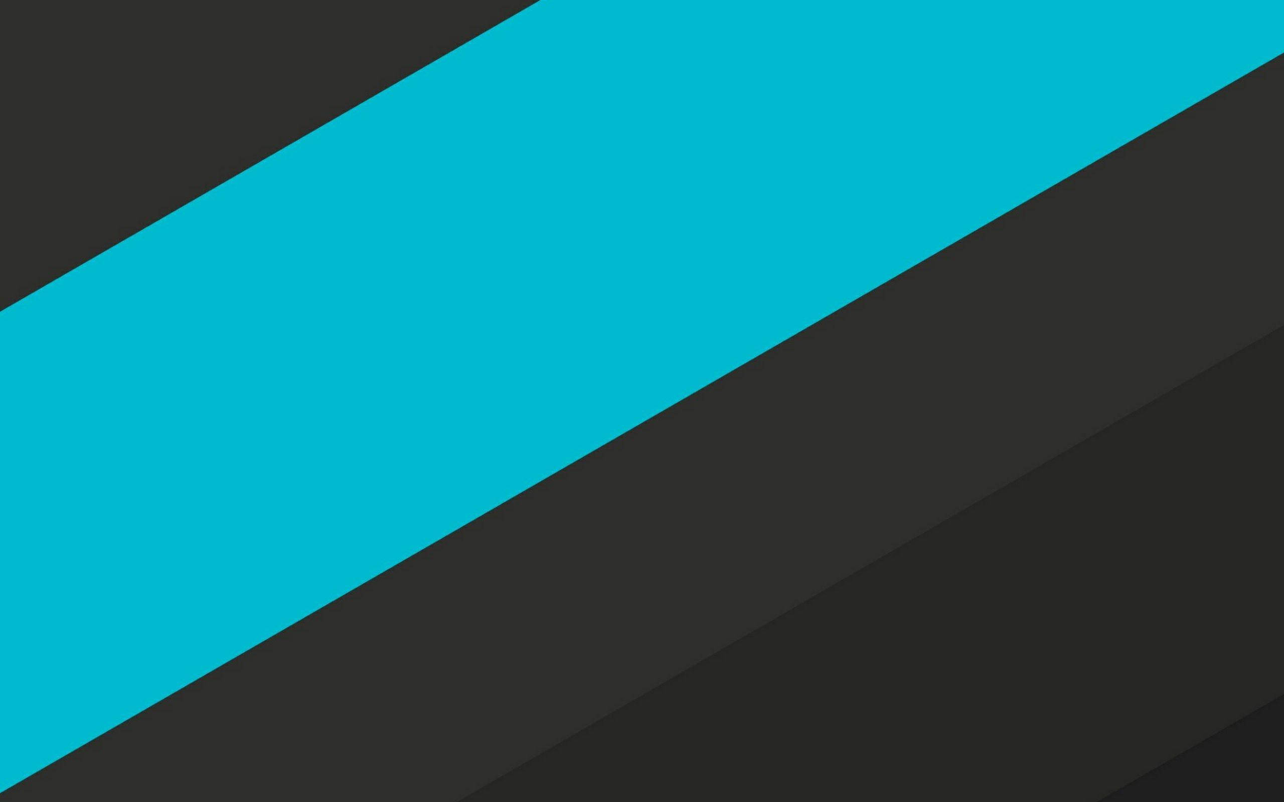 blue and black material design, diagonal cyan stripe, dark gray background, 2K Desktop Wallpaper