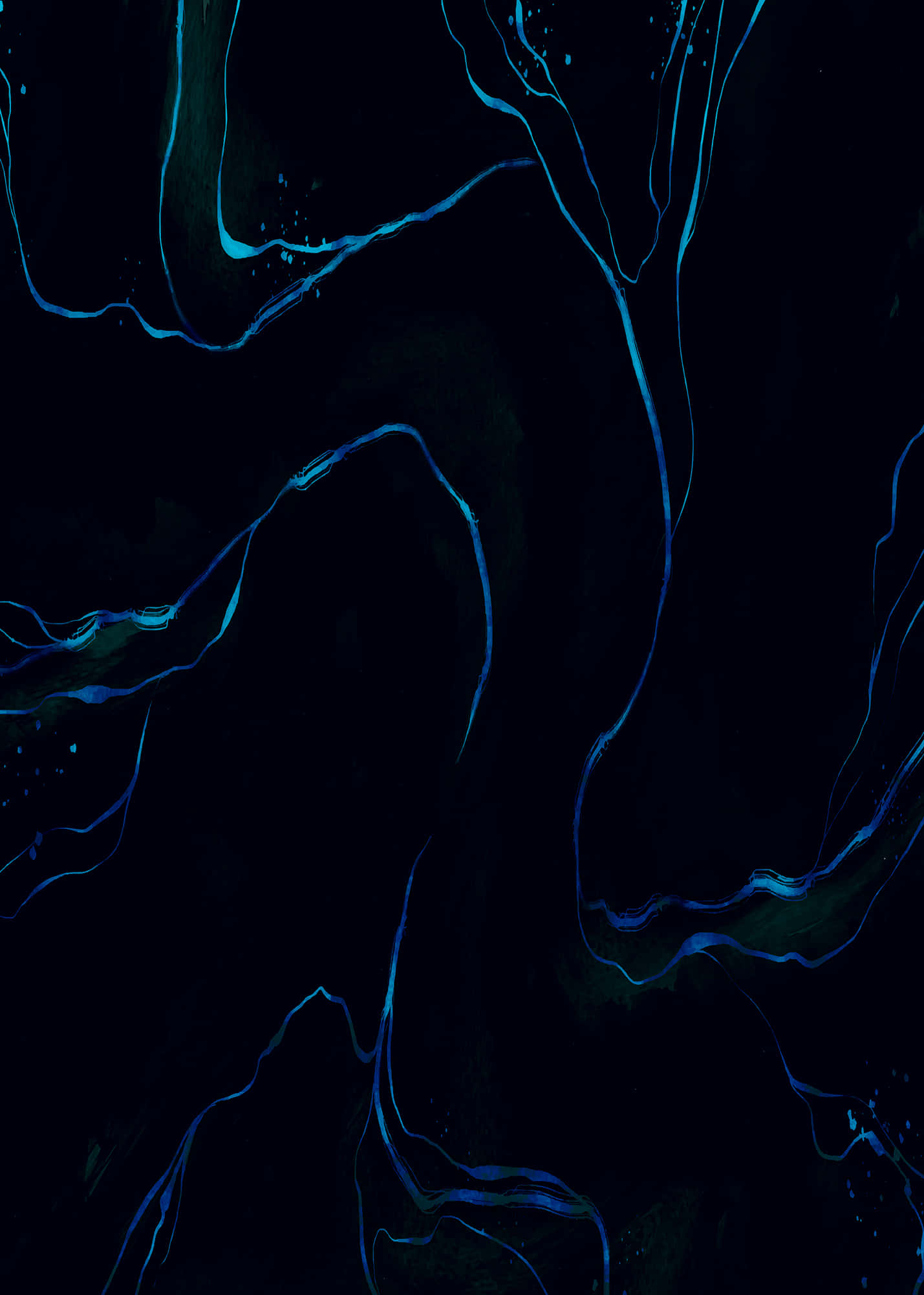 abstract black blue marble aesthetic, vibrant electric blue fluid lines, deep black background, Full HD Phone Wallpaper