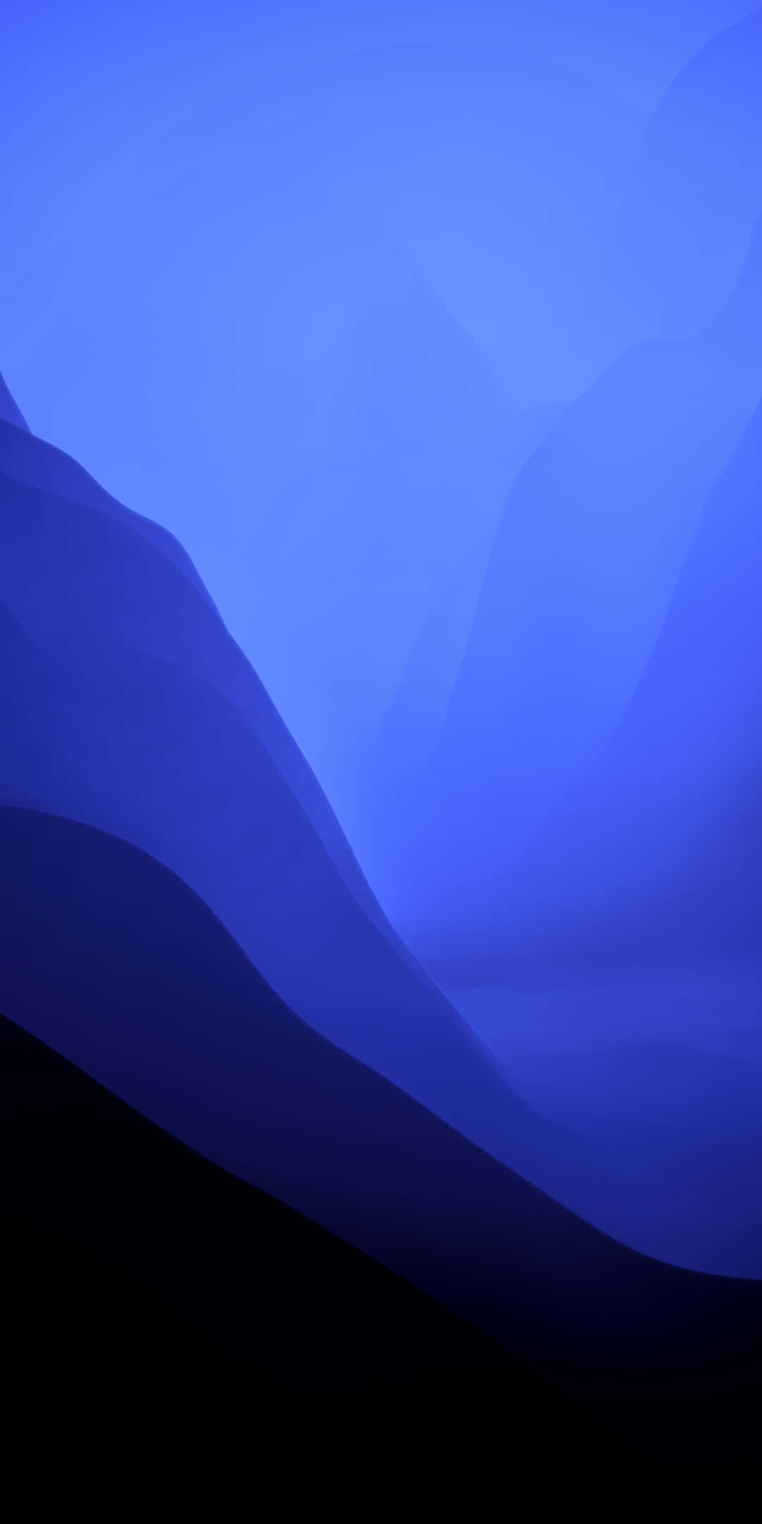 blue gradient hills, abstract digital artwork, flowing gradients of blue and black, Full HD Phone Wallpaper