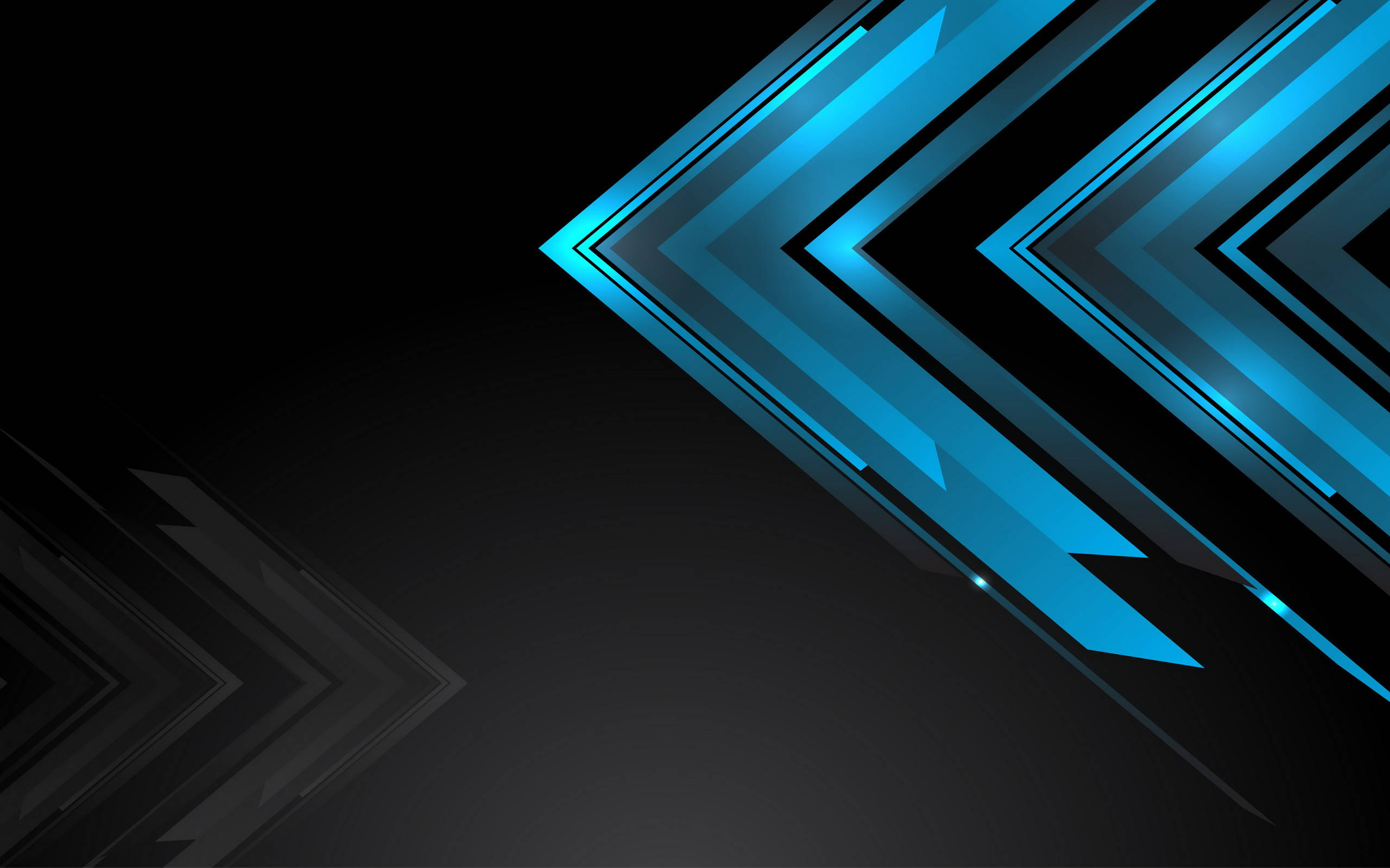 blue chevron arrows, dark gradient background, sleek digital design, 2K Desktop Wallpaper