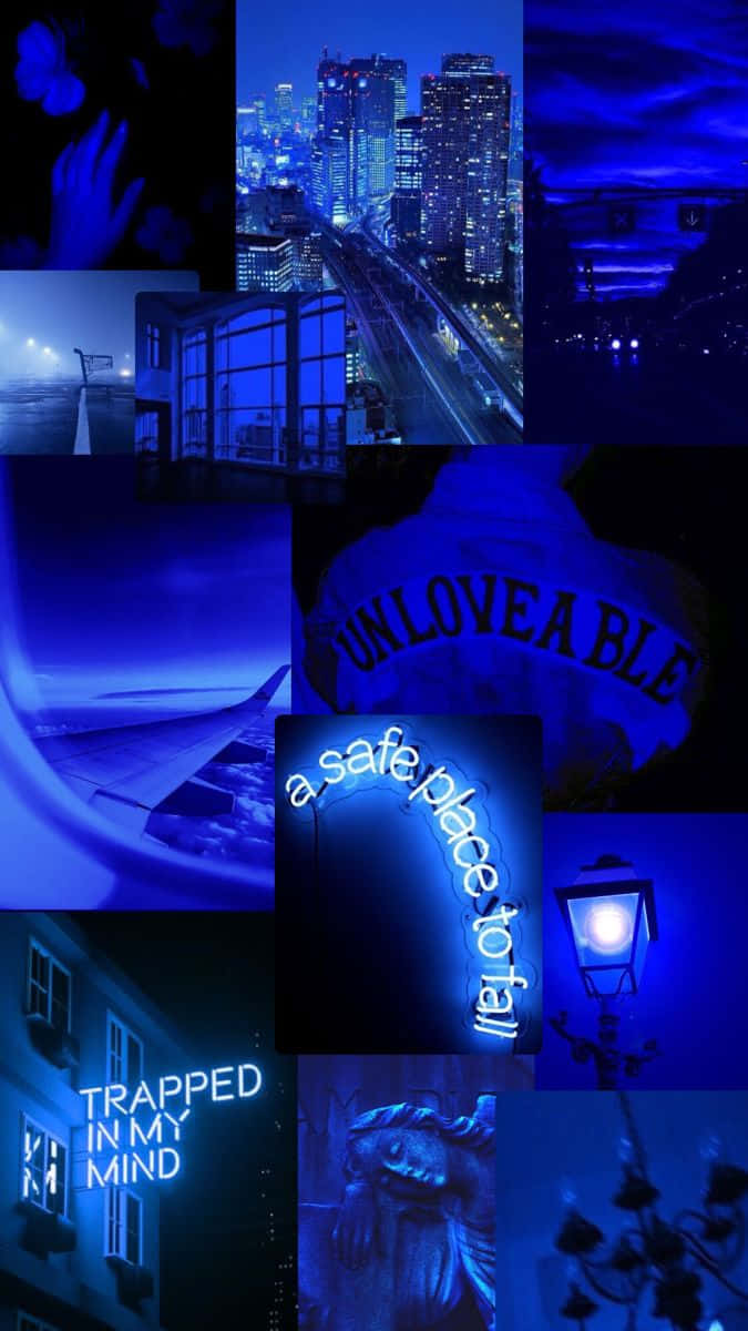 Black And Blue Aesthetic, neon signs, urban night scenes, SD Phone Wallpaper