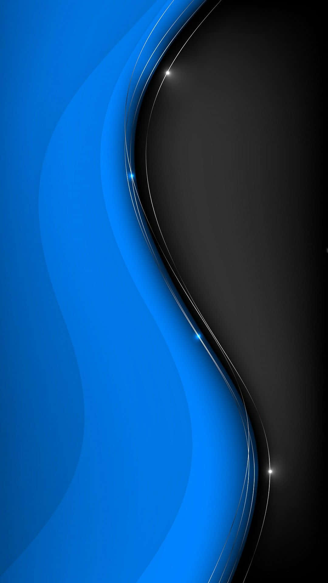 Black and Blue iPhone, blue waves, black background, Full HD Phone Wallpaper