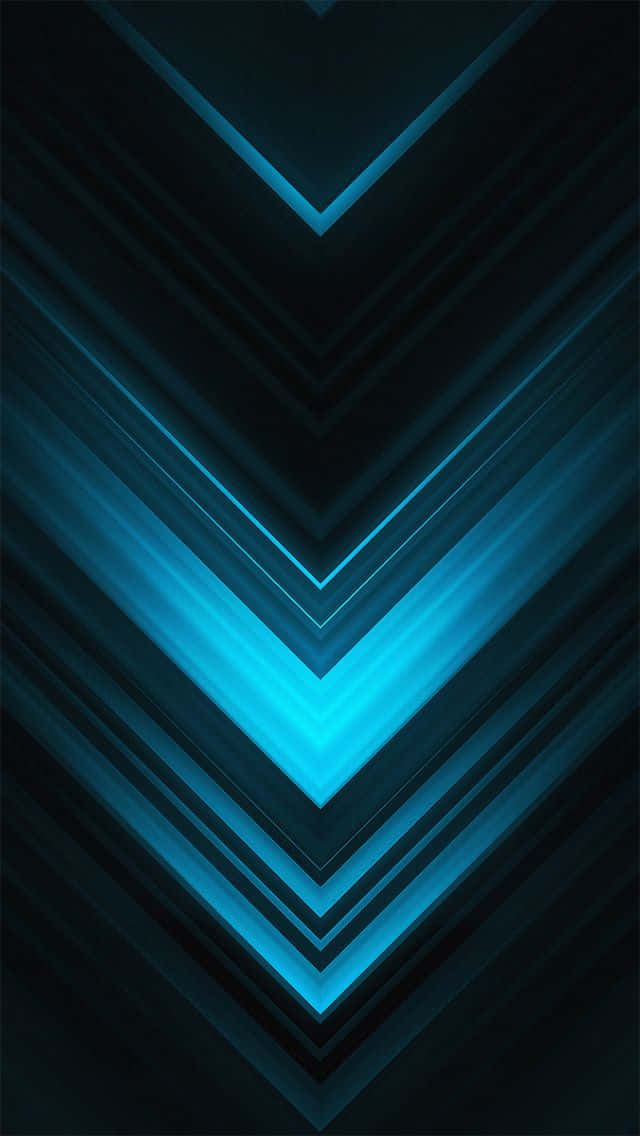 Black And Blue iPhone, cyan glowing chevrons, digital tunnel effect, SD Phone Wallpaper