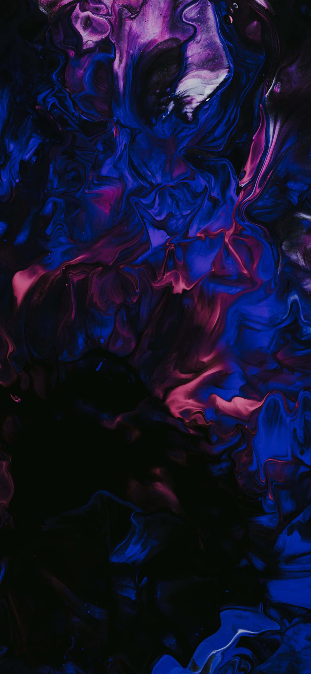 Black And Blue iPhone, vibrant swirling blues, purples, 2K Phone Wallpaper