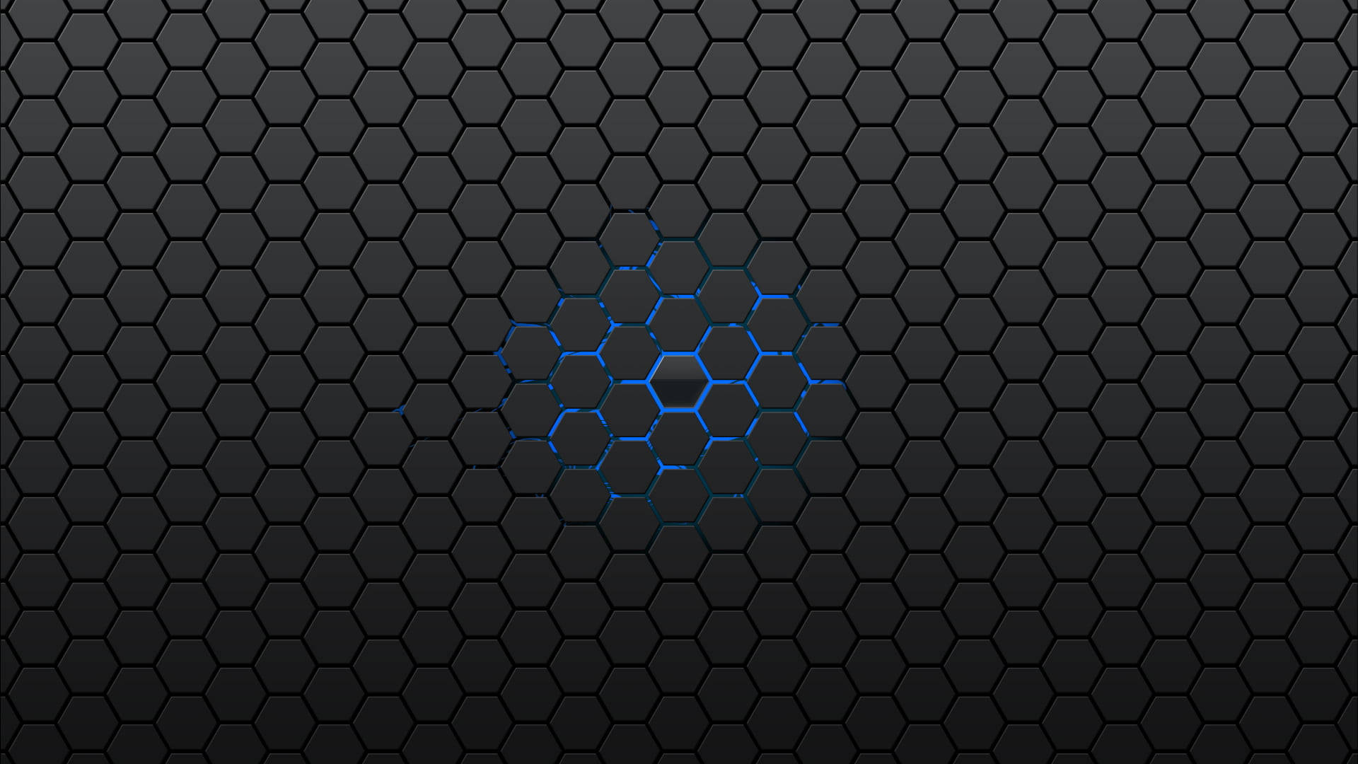 Black And Blue, hexagon cubes, glowing blue hexagonal cluster, Full HD Desktop Wallpaper