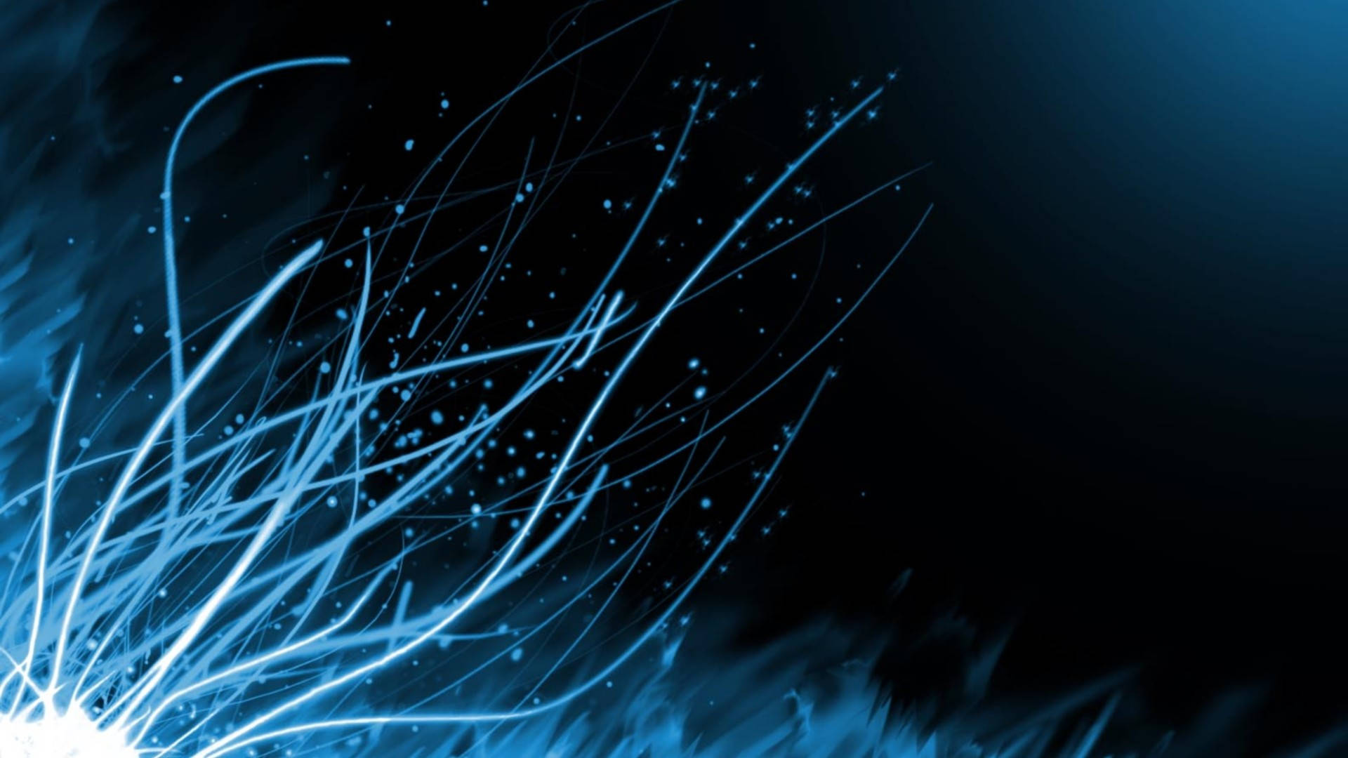 Black And Blue, sparkly lines, vibrant blue electric sparks, Full HD Desktop Wallpaper