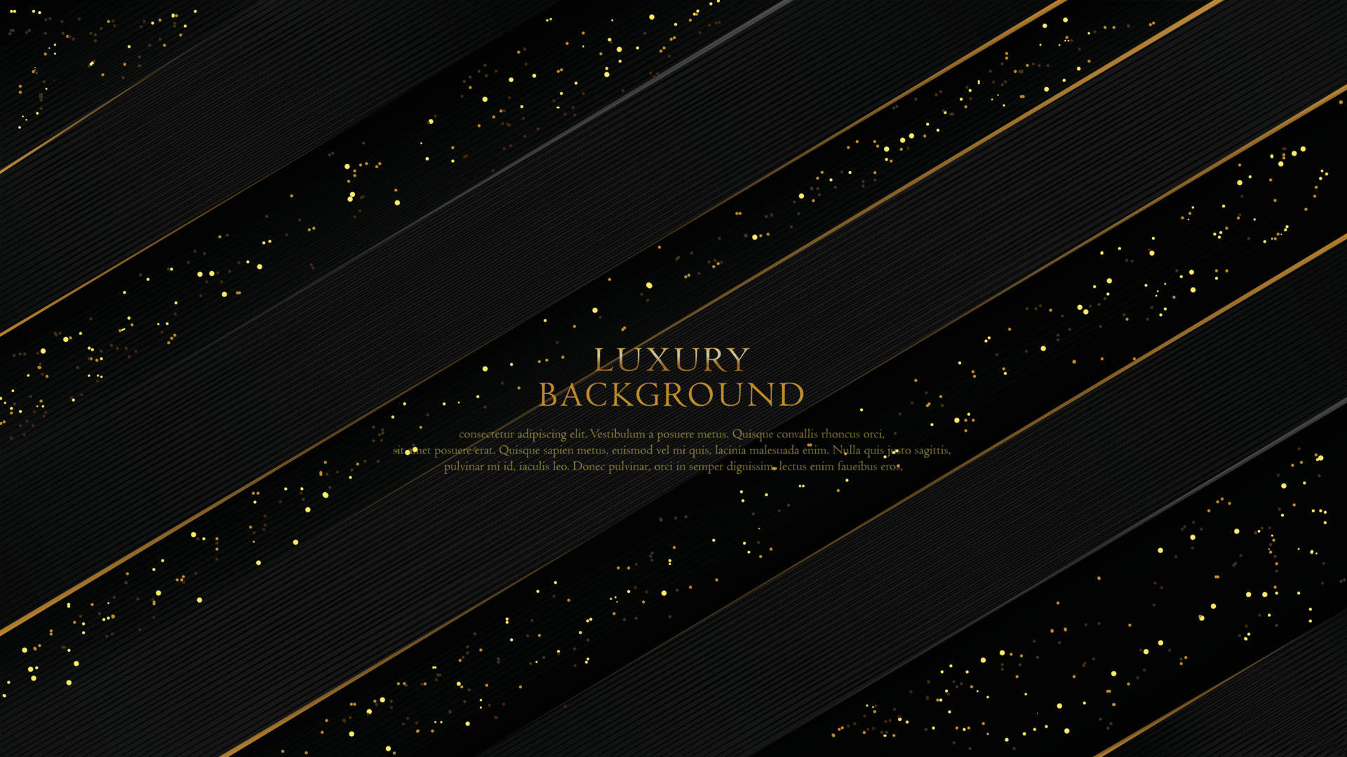 black background, diagonal gold stripes, glittering particles, Full HD Desktop Wallpaper