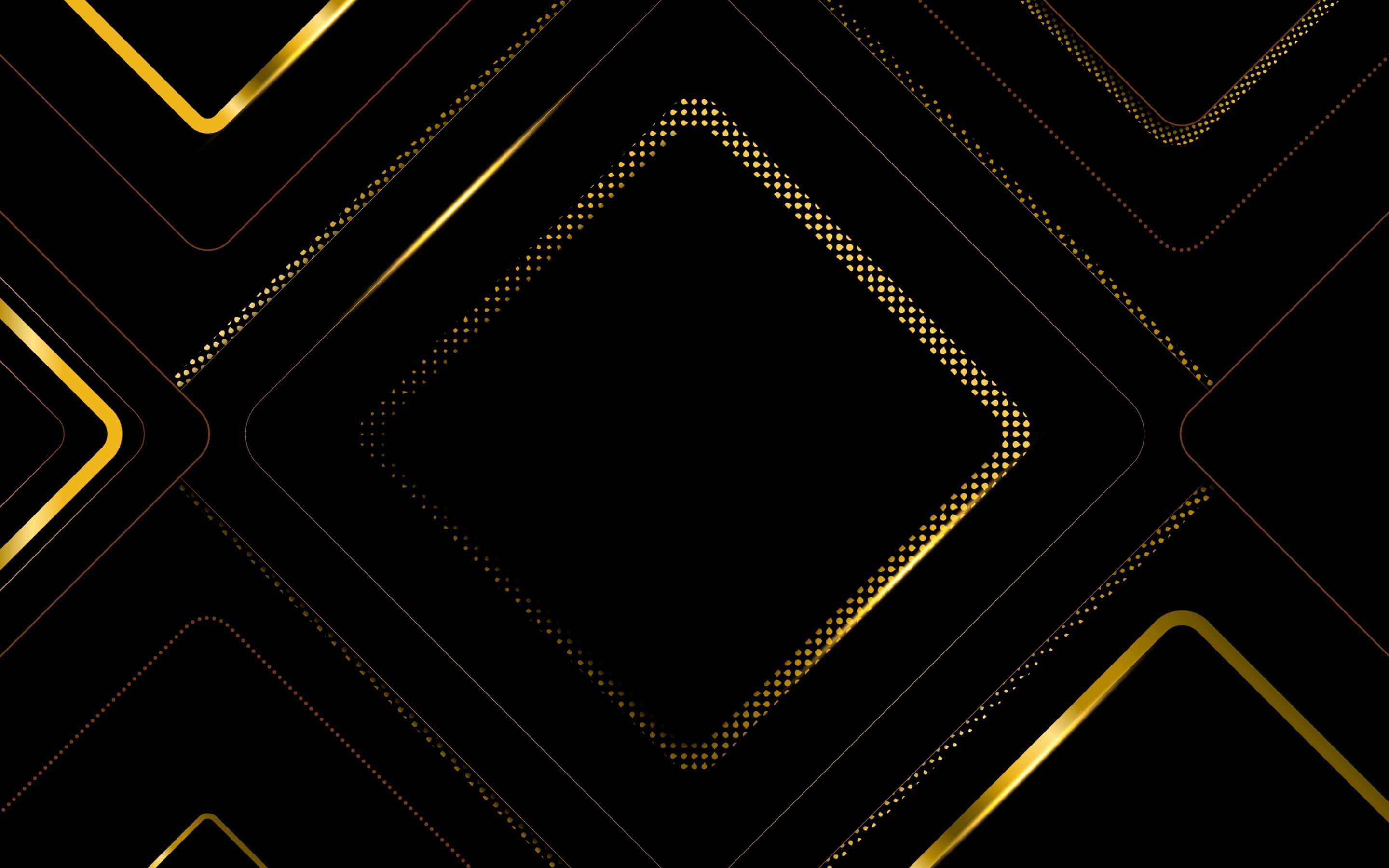 black, gold, geometric lines, 2K Desktop Wallpaper