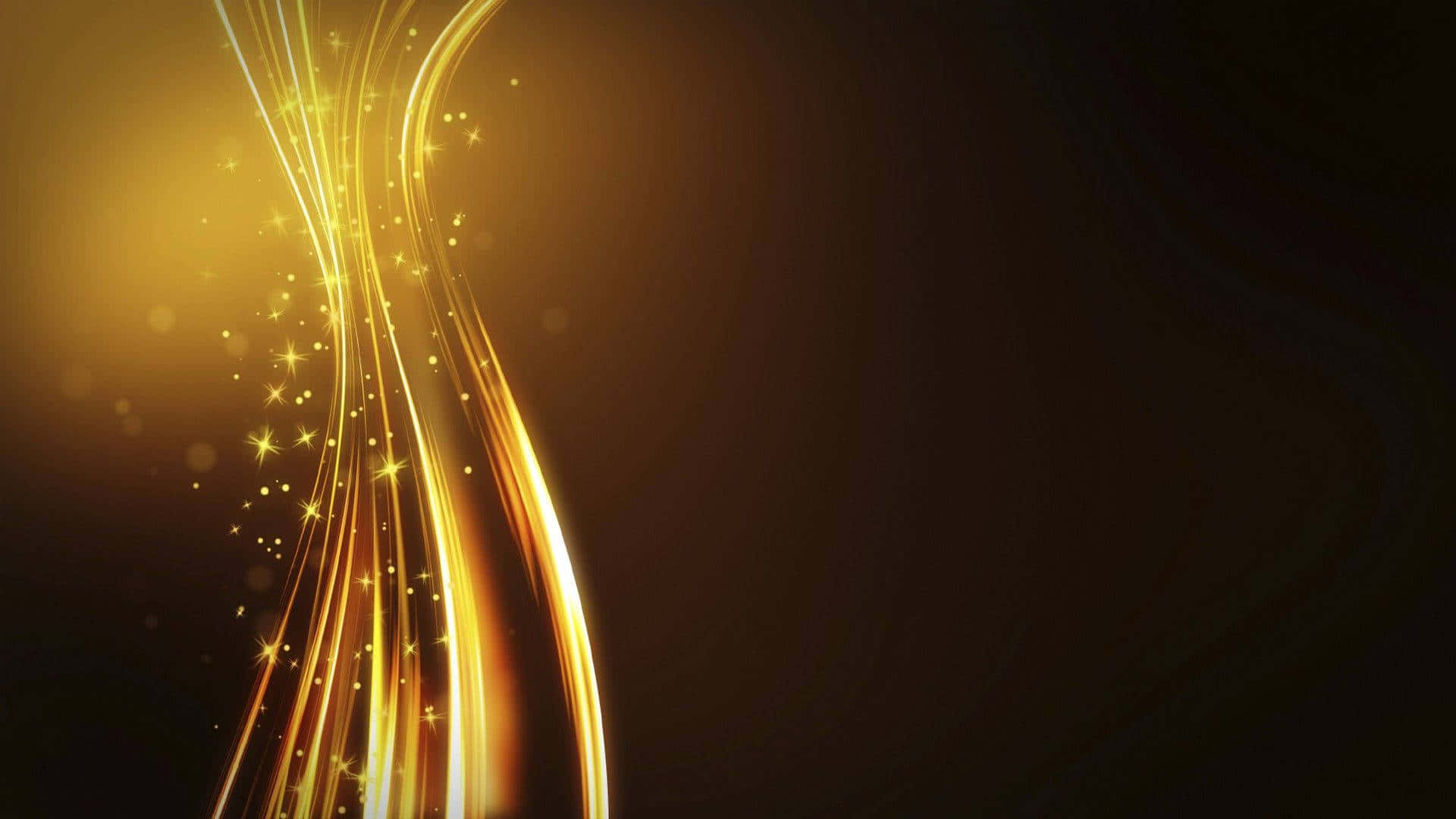 black and gold, golden light trails, sparkling particles, Full HD Desktop Wallpaper