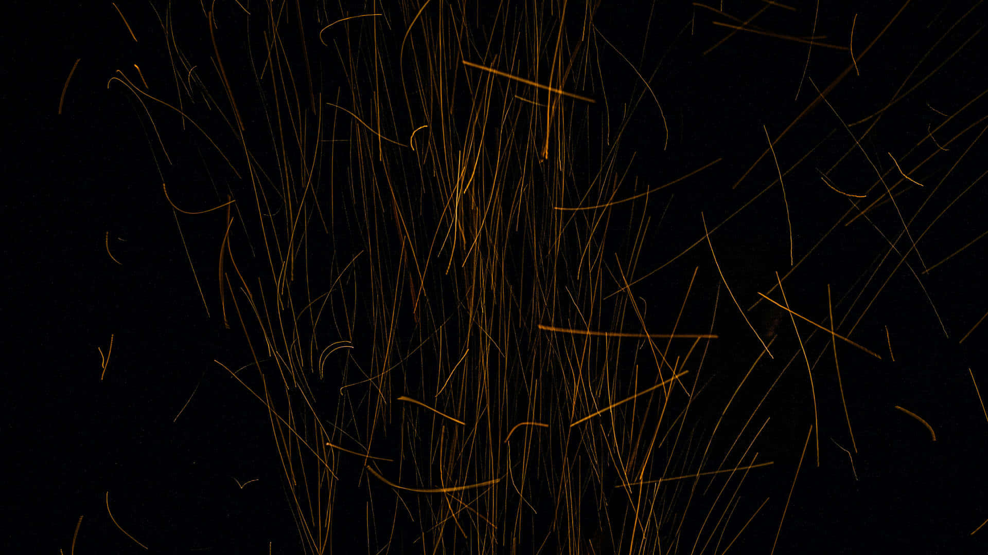 black and gold desktop, golden sparks, pitch black background, Full HD Desktop Wallpaper