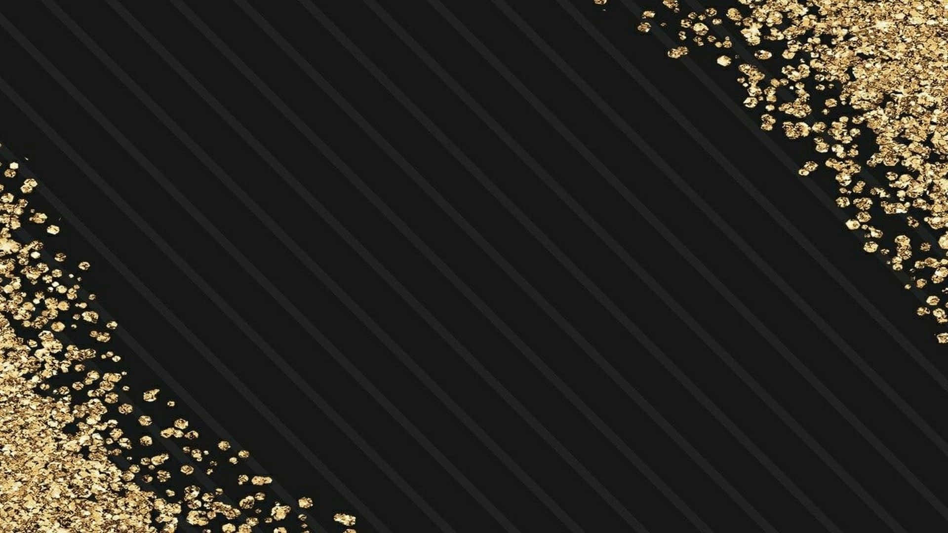 Black and Gold Desktop, black stripes, sparkling gold glitter accents, Full HD Desktop Wallpaper