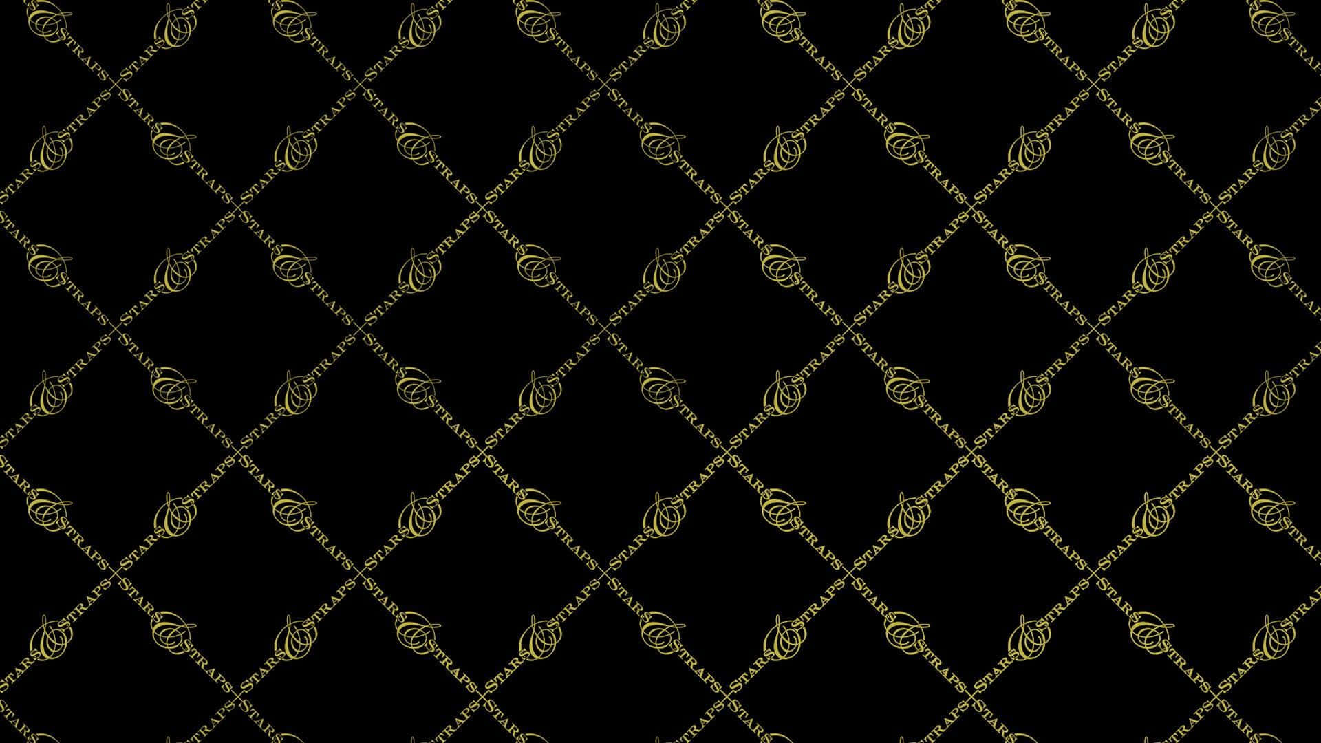 gold and black pattern, floral pattern, golden pumpkin icons, Full HD Desktop Wallpaper