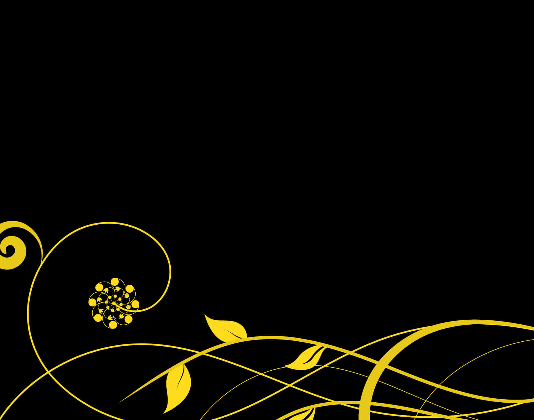 black and gold desktop, golden vines, leaves, HD Desktop Wallpaper