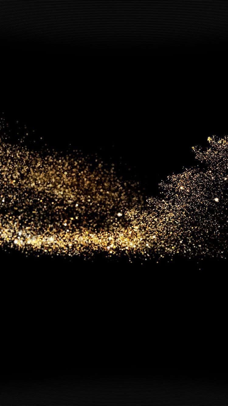 Black And Gold Glitter, shimmering gold particles, deep black background, HD Phone Wallpaper