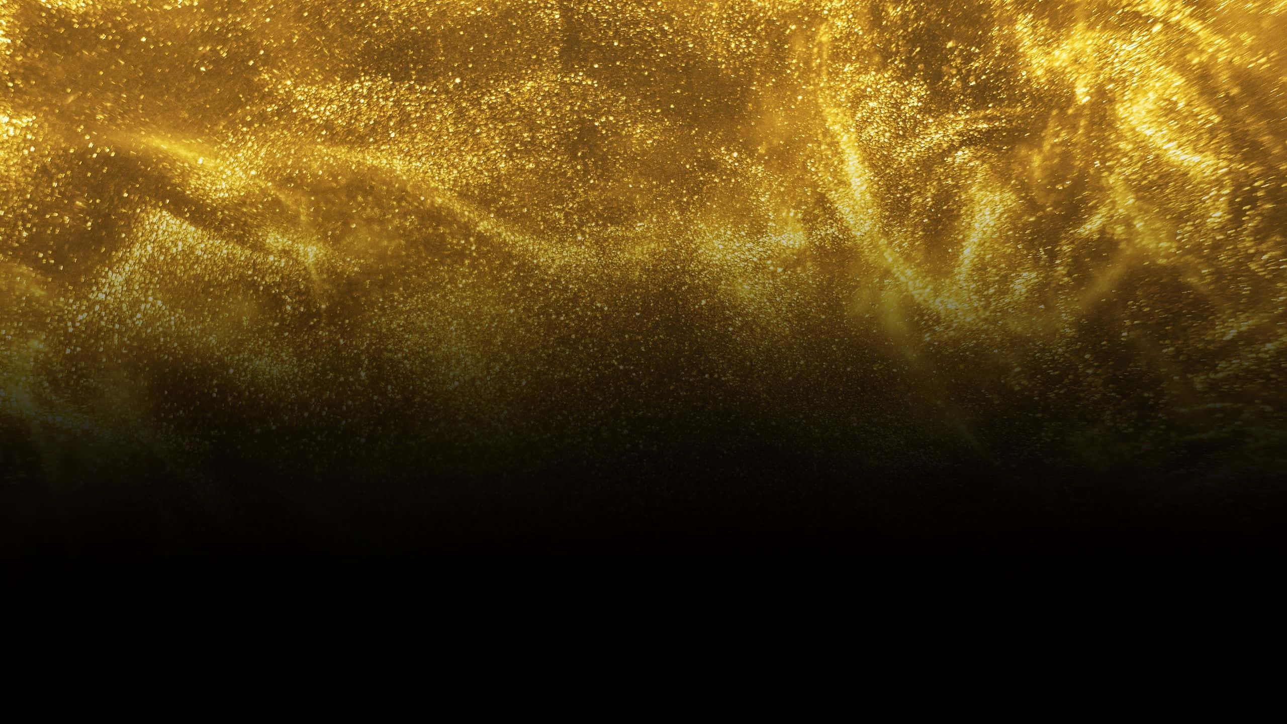 Black And Gold Glitter, golden glitter particles, deep black background, 2K Desktop Wallpaper