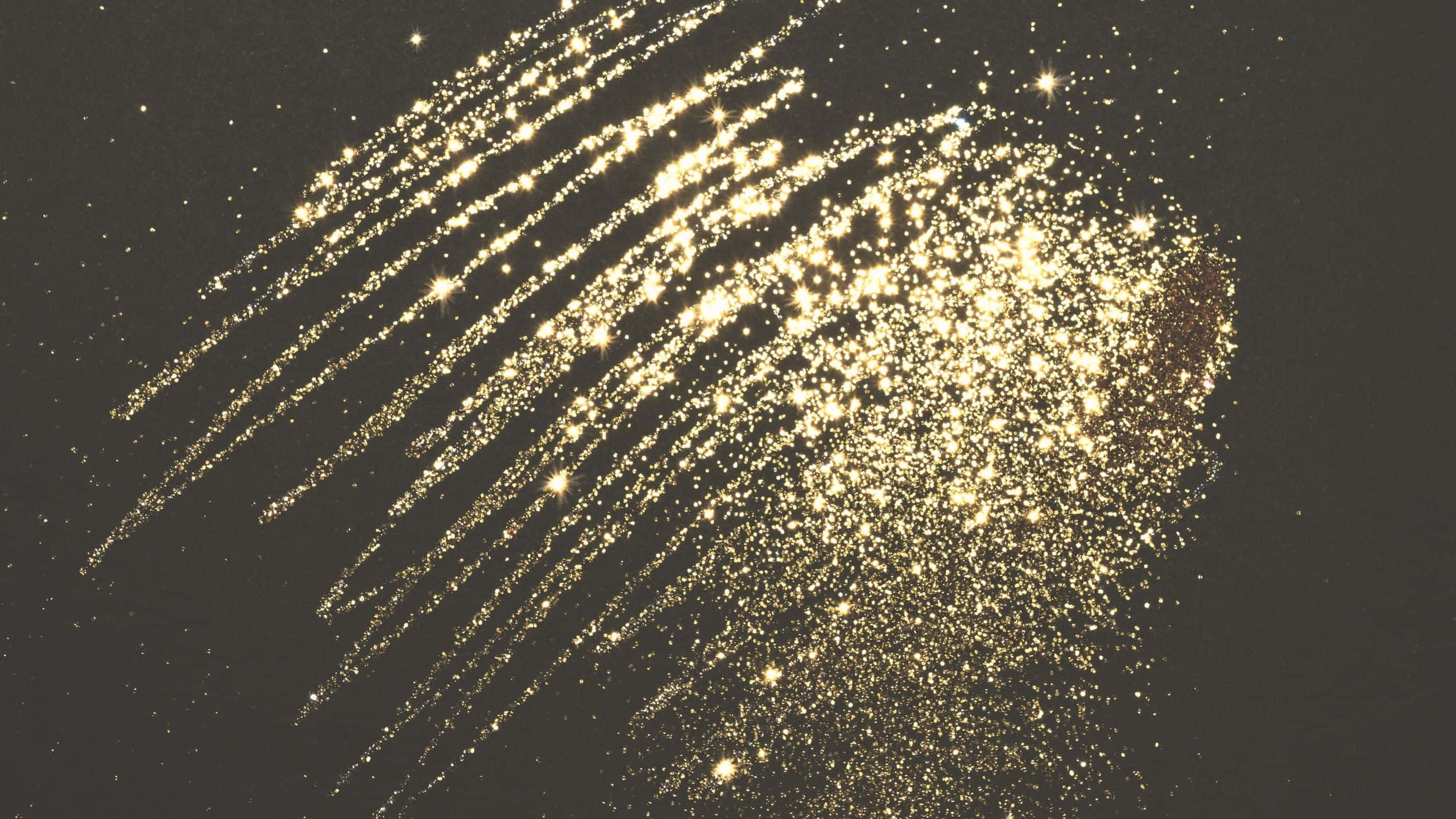 black and gold glitter, golden glitter particles, dark background, 2K Desktop Wallpaper