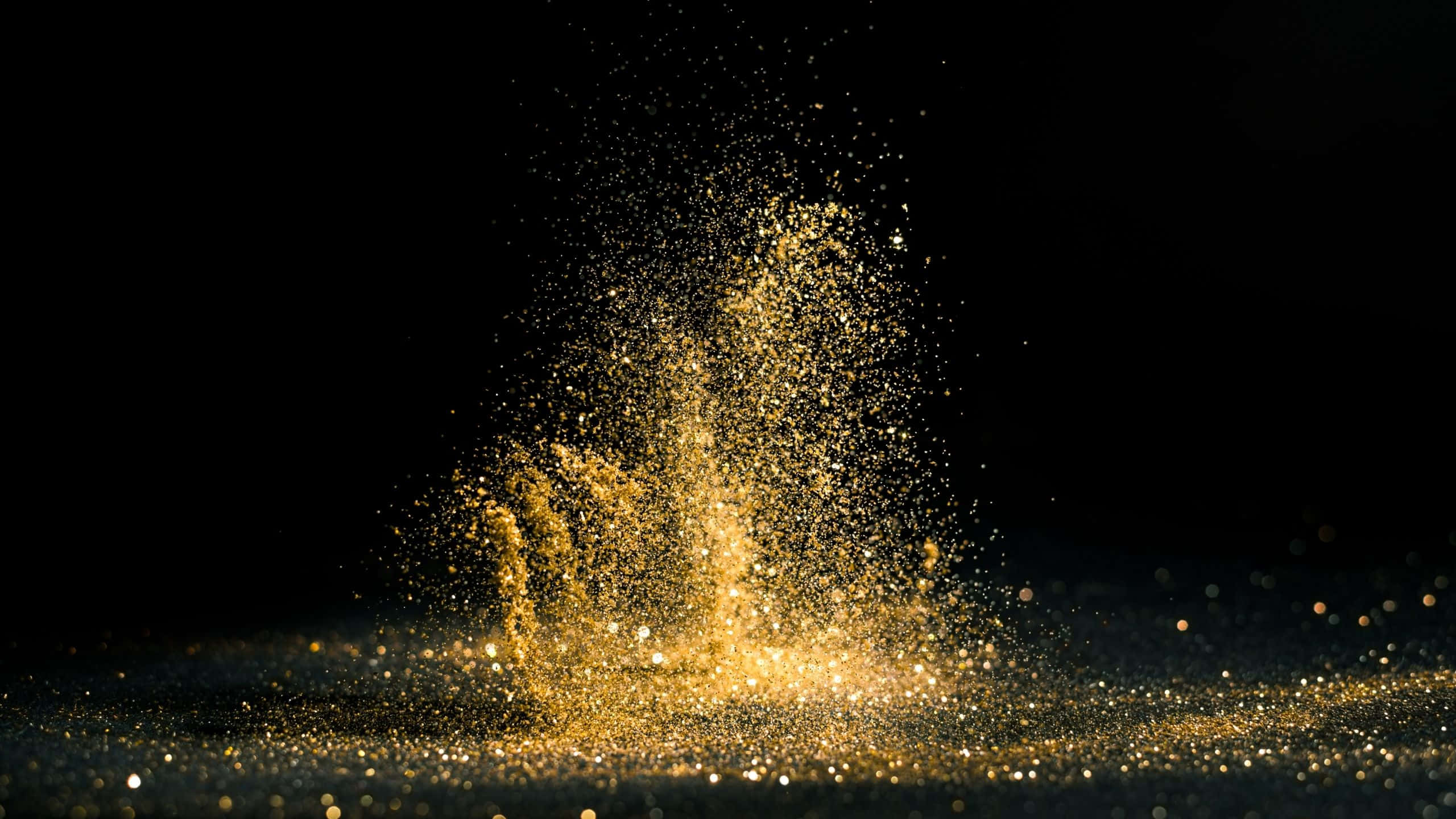 black, gold glitter, golden glitter, 2K Desktop Wallpaper