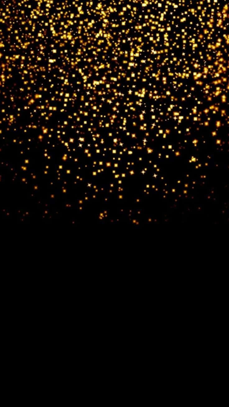 Black And Gold Glitter, golden glitter particles, deep black background, HD Phone Wallpaper