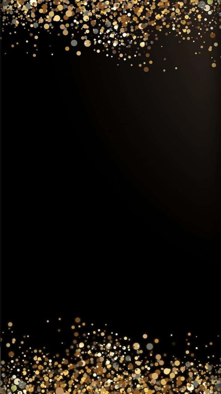 Black And Gold Glitter, golden glitter particles, deep black background, HD Phone Wallpaper