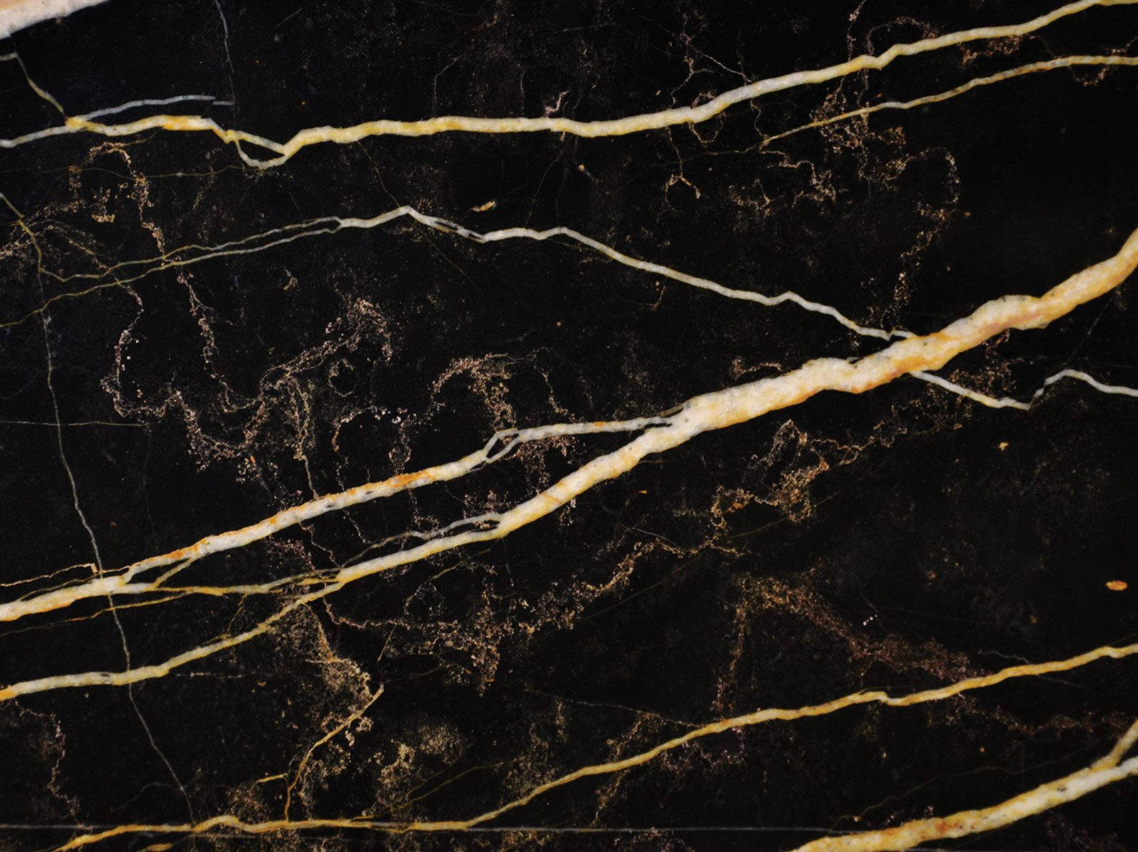 Black And Gold Marble, golden veins, polished surface, HD Desktop Wallpaper