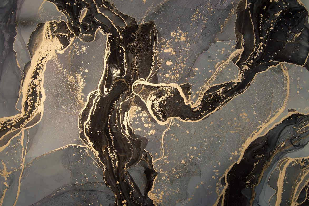 Bright Black And Gold Marble, black and gold metallic patterns, dark gray background, SD Desktop Wallpaper