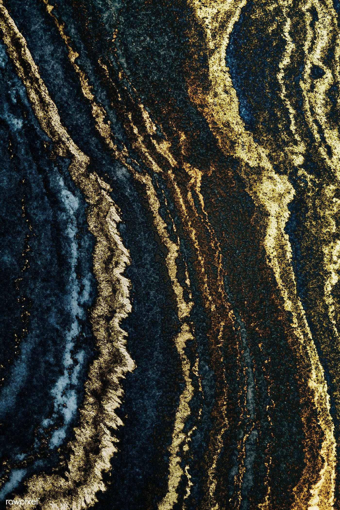 Black And Gold Marble, dark blue, shimmering gold, Full HD Phone Wallpaper
