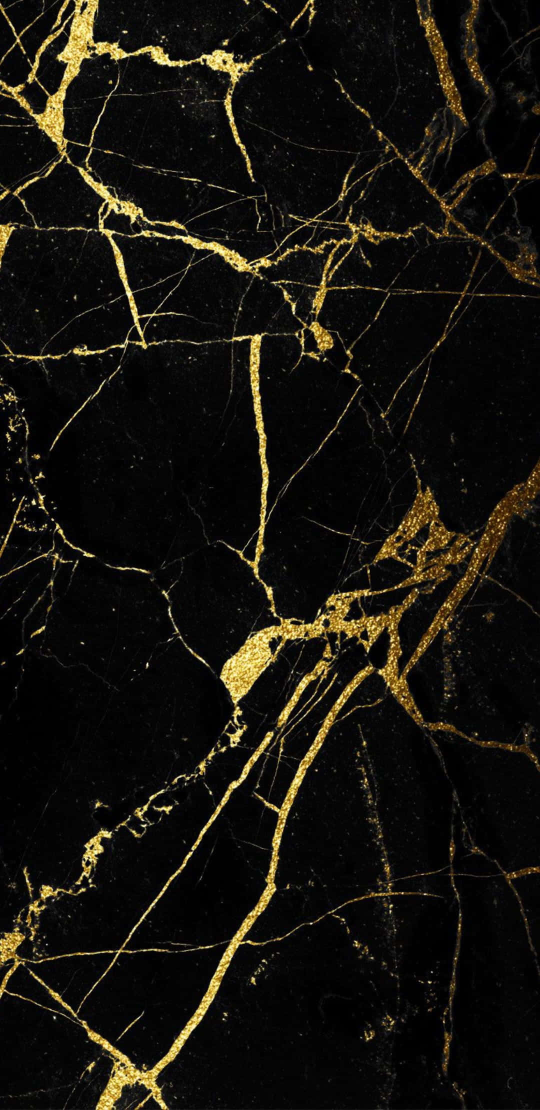 Black Gold Marble, black marble, golden veins, Full HD Phone Wallpaper