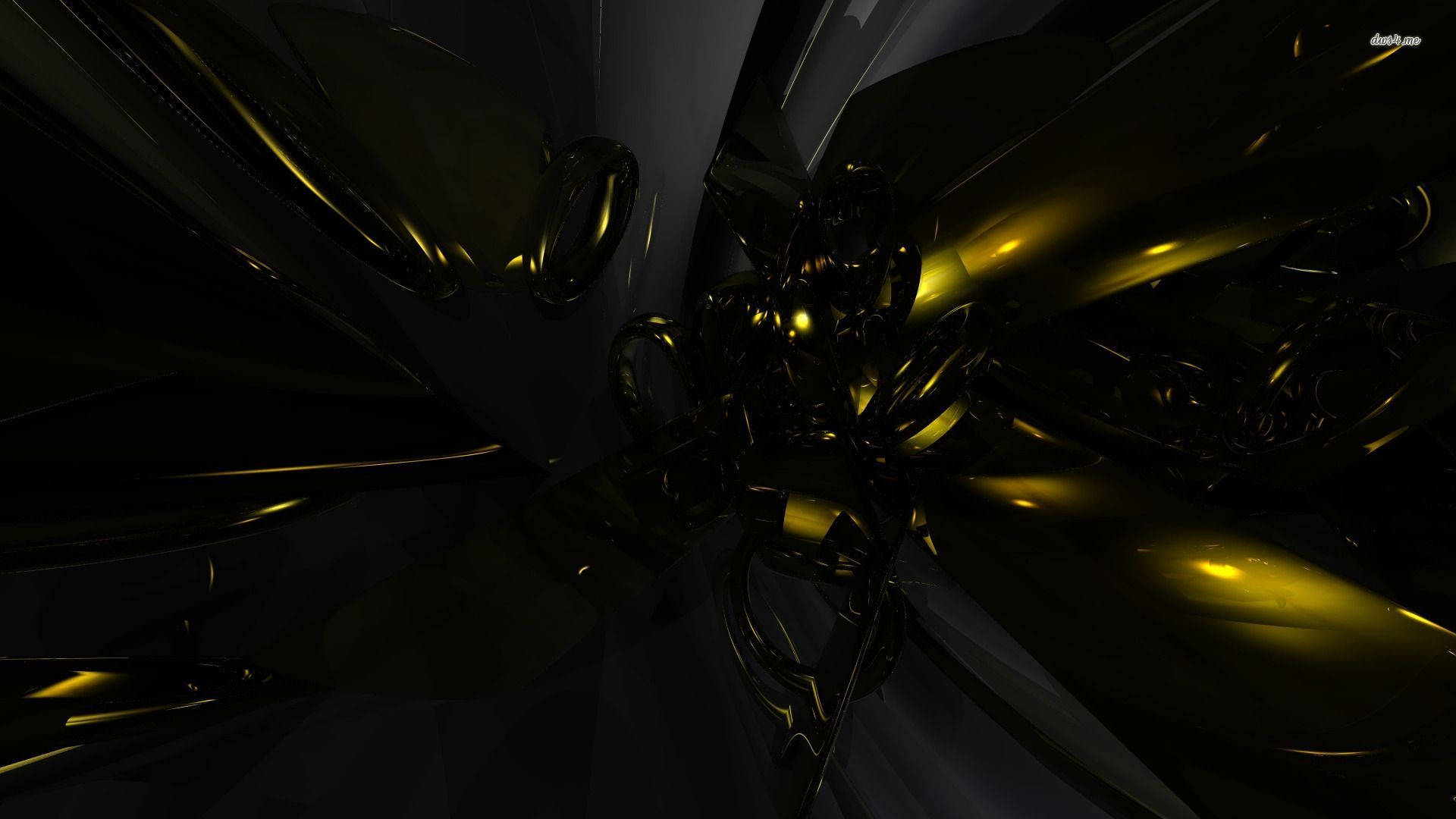 glossy black, gold metallic, warm highlights, Full HD Desktop Wallpaper