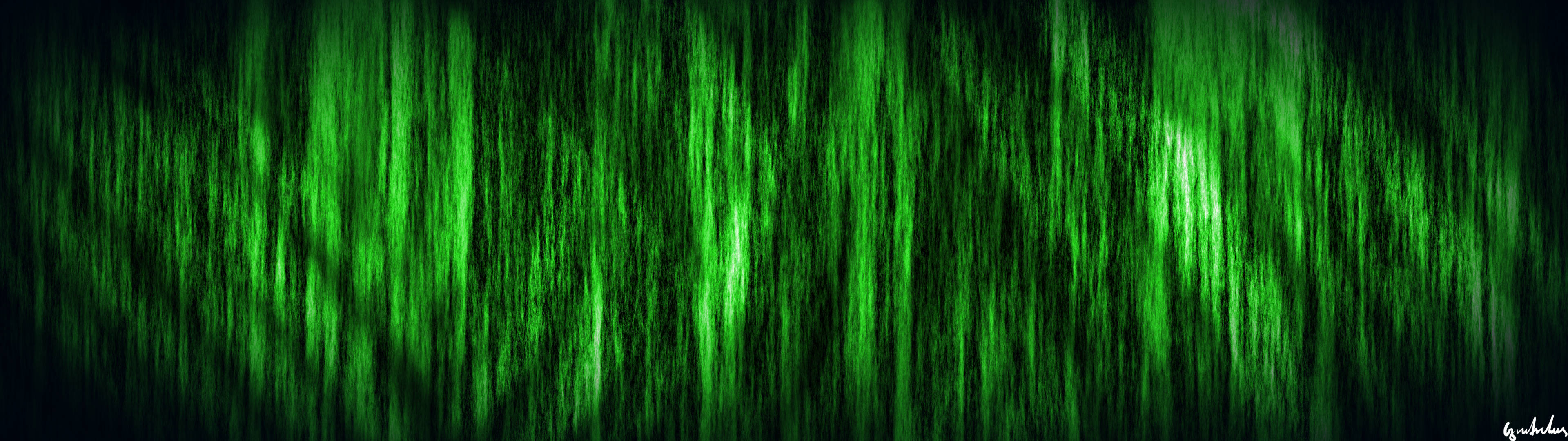 Black And Green, vibrant green vertical streaks of light, dark background, 4K Desktop Wallpaper