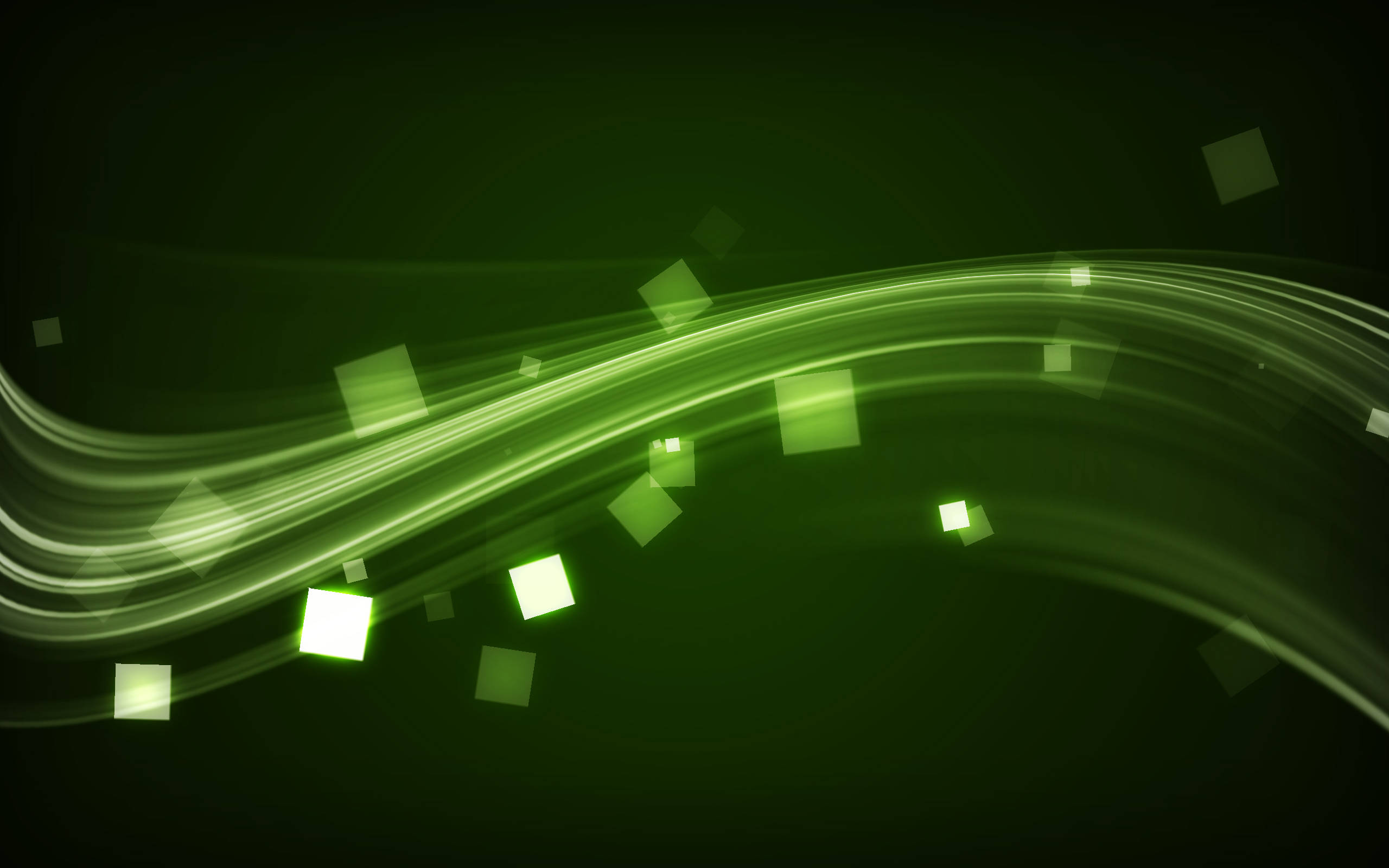 Black And Green Wavy Pattern, glowing green digital wave, dark background, 2K Desktop Wallpaper