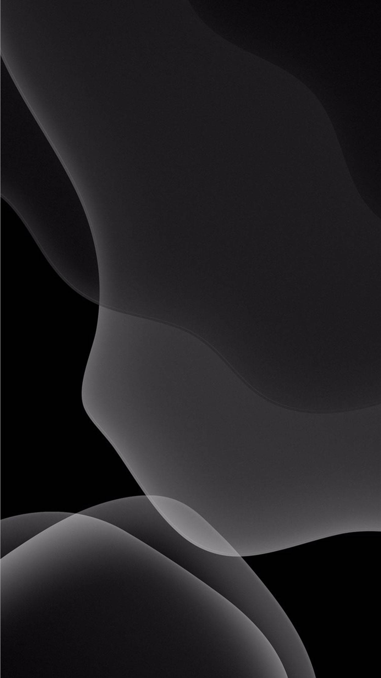 holographic black and grey iPhone, smooth flowing gray abstract shapes, deep black background, Full HD Phone Wallpaper