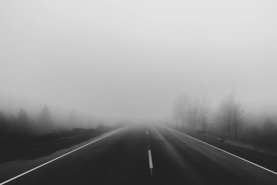 Black And Grey iPhone, monochrome, highway, SD Desktop Wallpaper