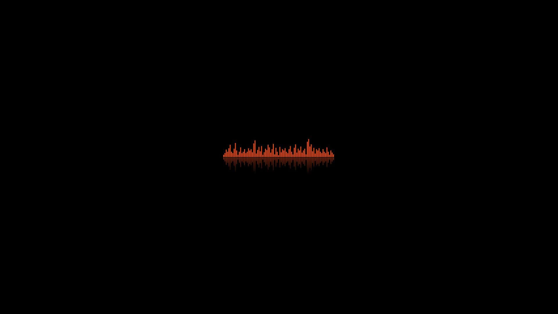 black, orange, glowing orange audio waveform, Full HD Desktop Wallpaper