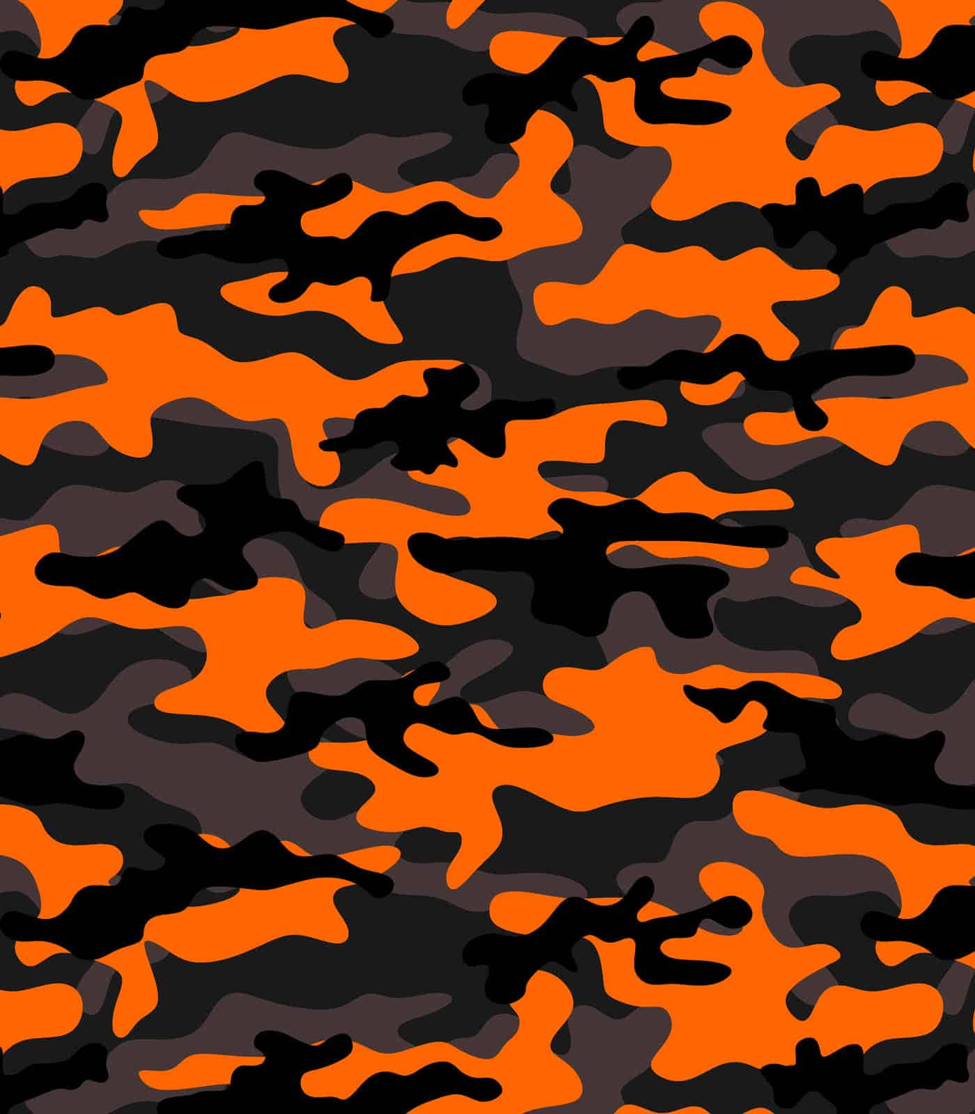 Black And Orange, vibrant orange, black camouflage pattern, HD Phone Wallpaper