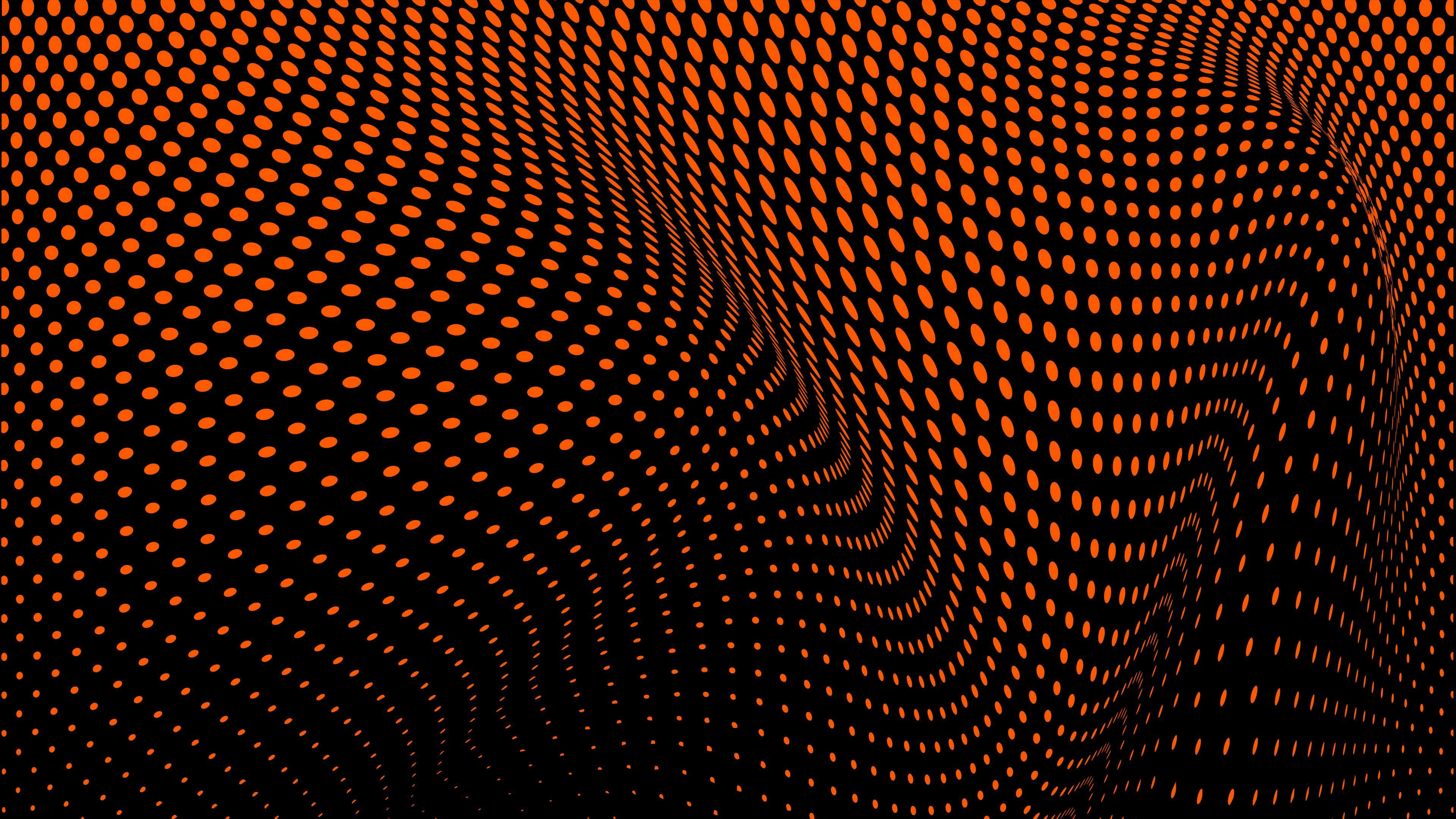 Black and Orange, Vibrant Orange, Black Field, 4K Desktop Wallpaper