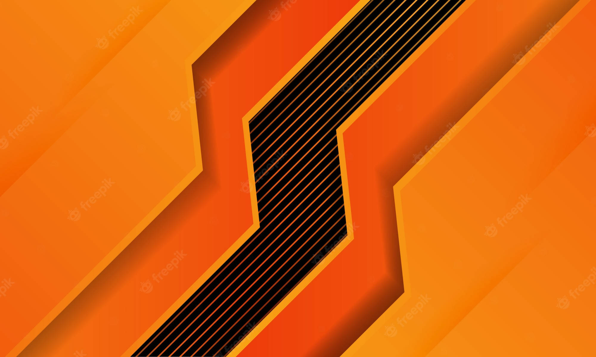 orange, black, geometric shapes, Full HD Desktop Wallpaper