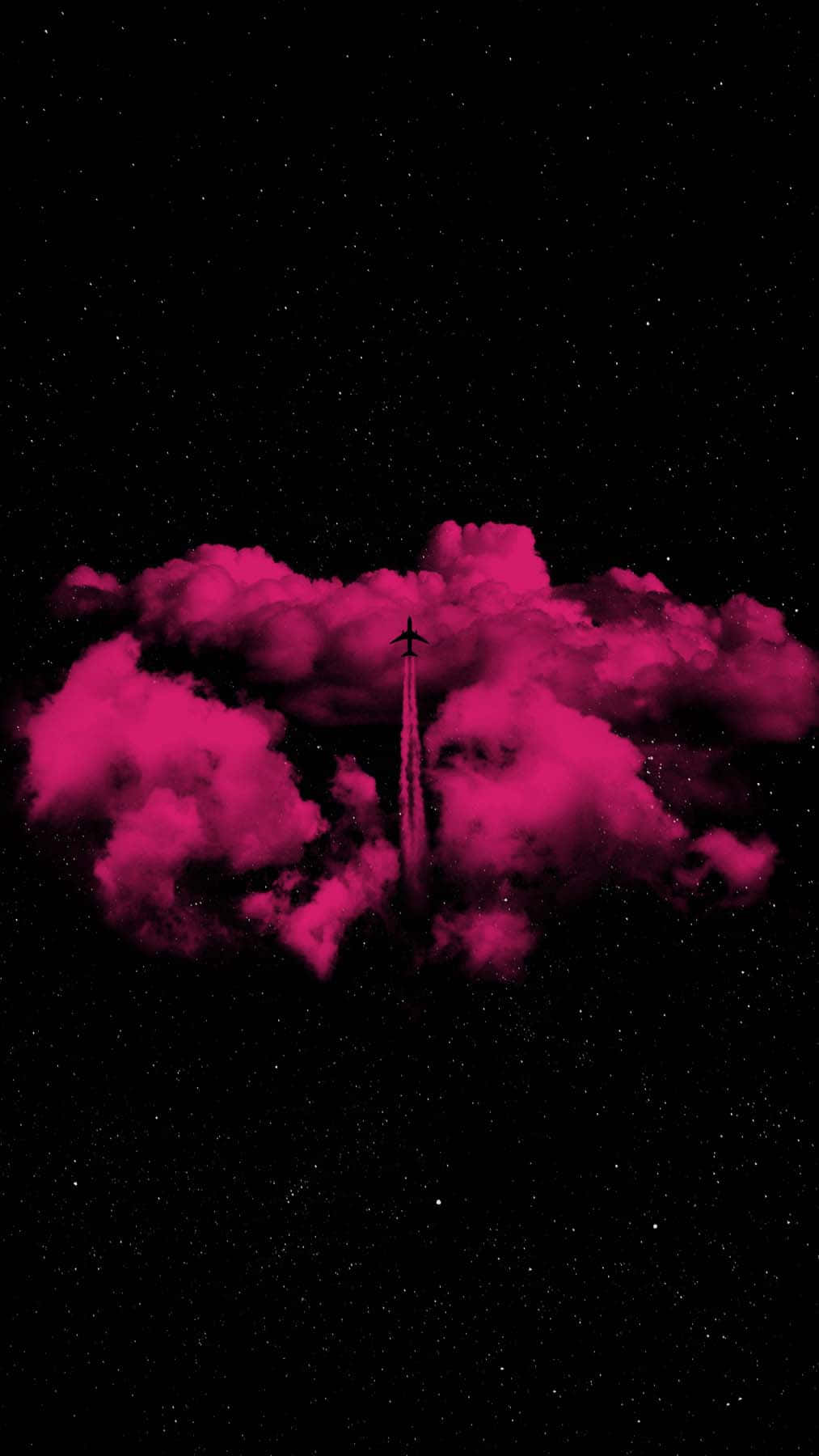 Black And Pink iPhone, starry night, magenta clouds, HD Phone Wallpaper